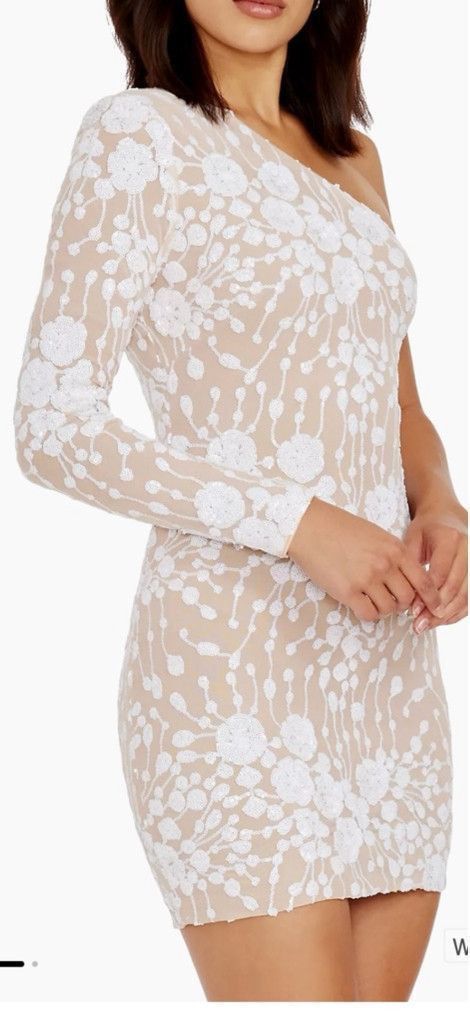 Dress the Population Women's The Population Dress, White, Size S Size S / US 4 / IT 40 - 2 Thumbnail
