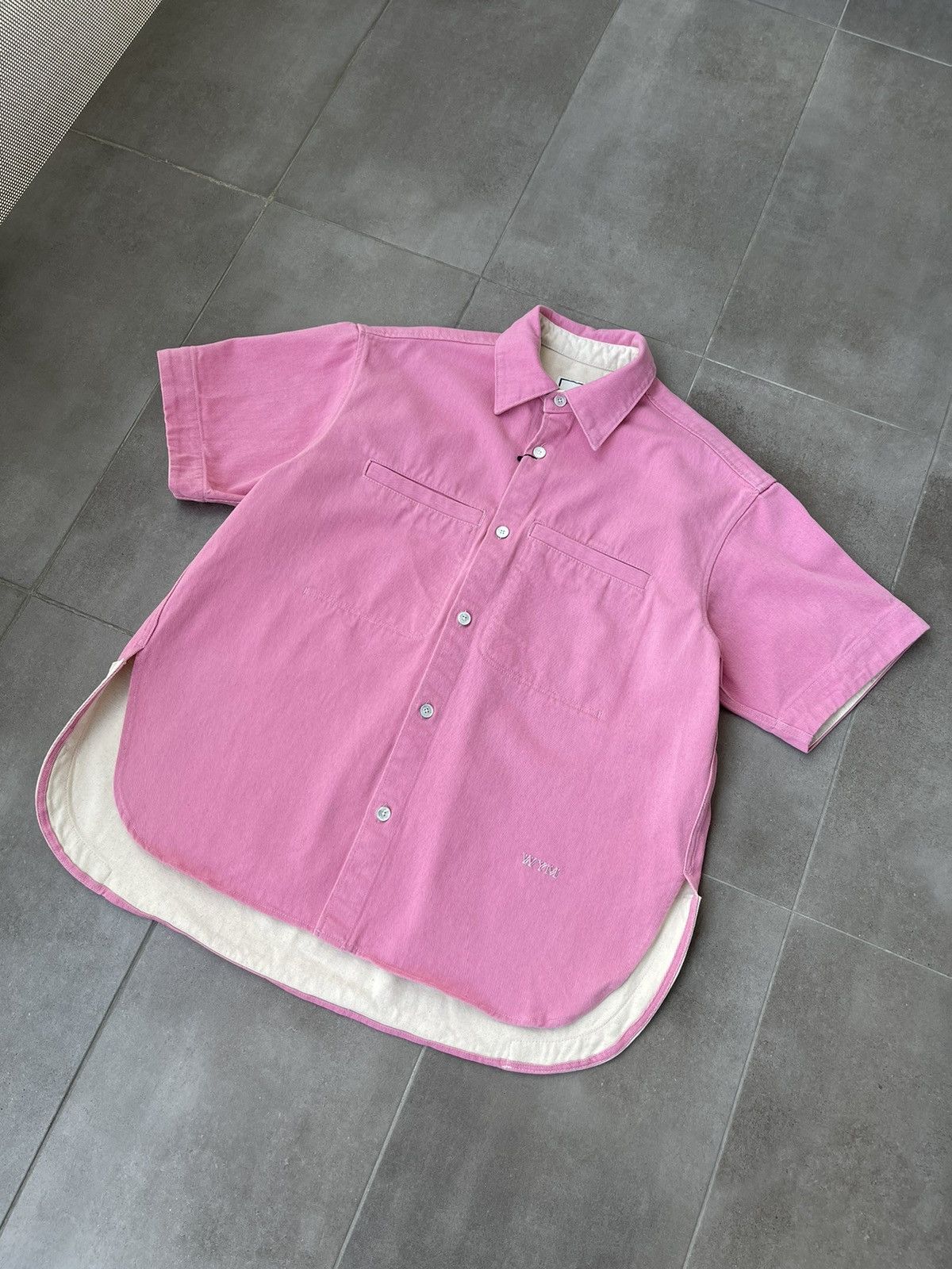 Wooyoungmi !DS! SS23 Wooyoungmi Pink Short Sleeve Boxy Shirt Size US M / EU 48-50 / 2 - 8 Thumbnail