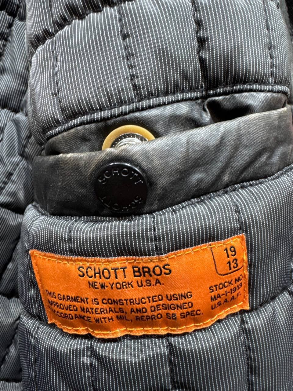 Schott Schott Bros MA-1 Flight Jacket MIL-J-1913 USAF Bomber Coat Size US M / EU 48-50 / 2 - 15 Thumbnail