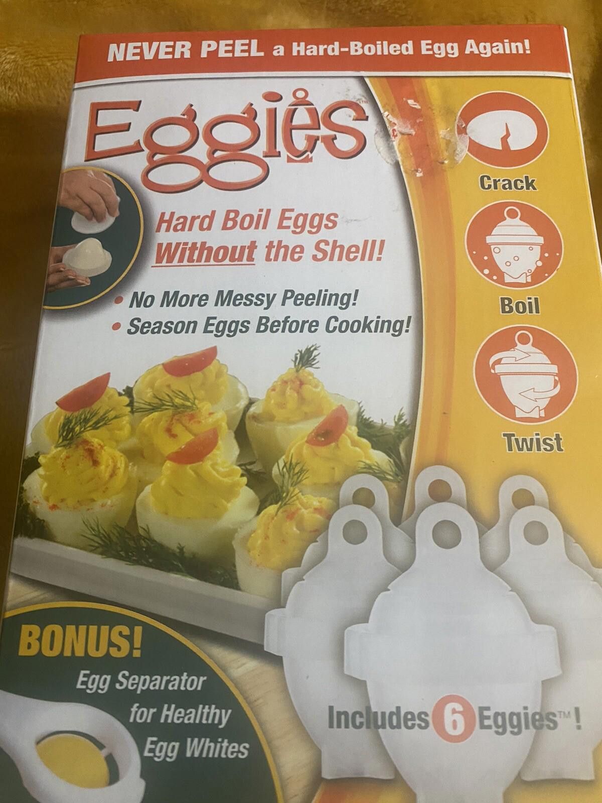 Other NEW Eggies Hard Boil Egg Cooker (6) with Bonus Egg White Size ONE SIZE - 10 Thumbnail