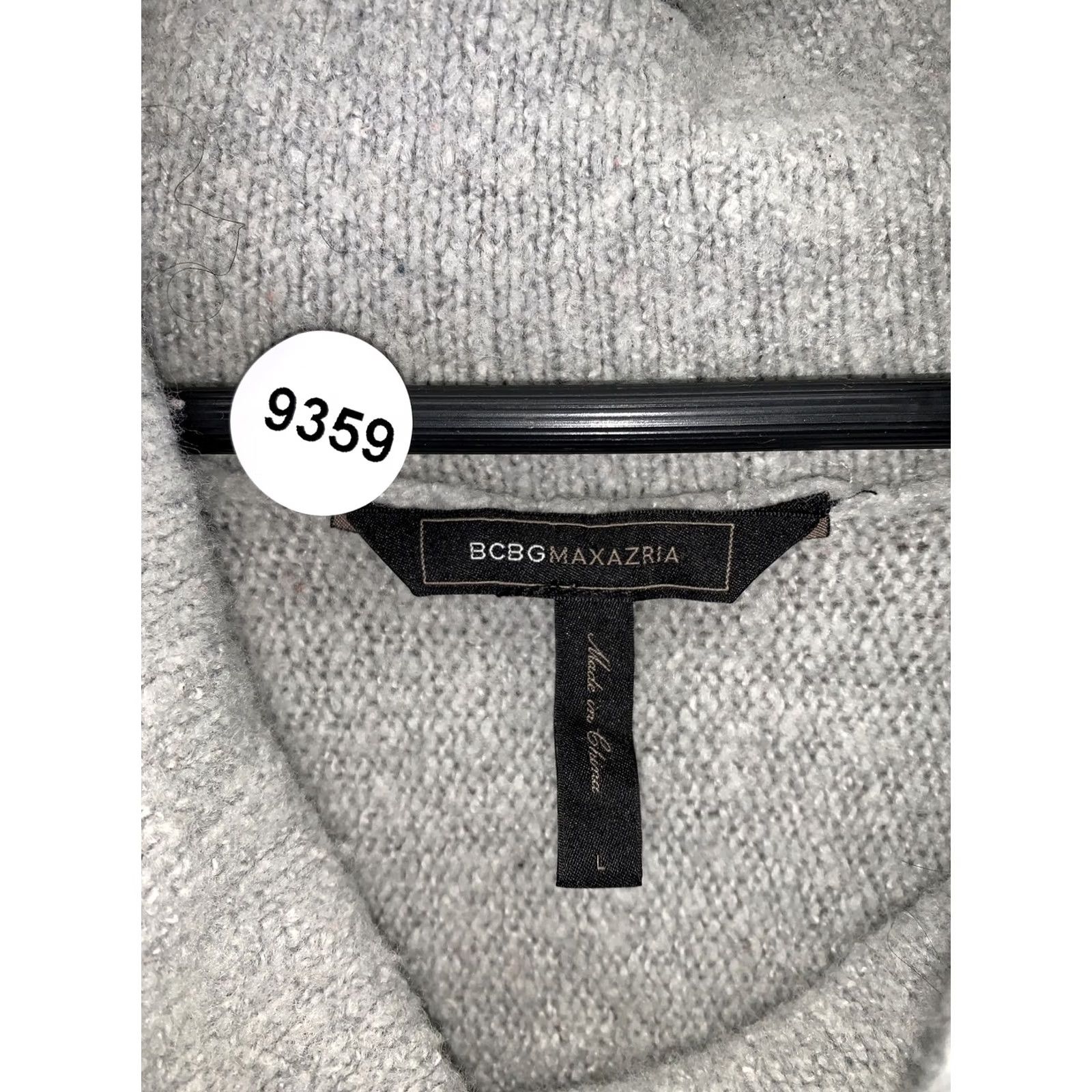 Bcbgmaxazria VINTAGE BCBGMAXAZRIA Knit Sweater 3/4 Sleeve Gray L Wool Blend Cowl Neck Womens Hot Knotty Knot 9359 Size L / US 10 / IT 46 - 2 Thumbnail
