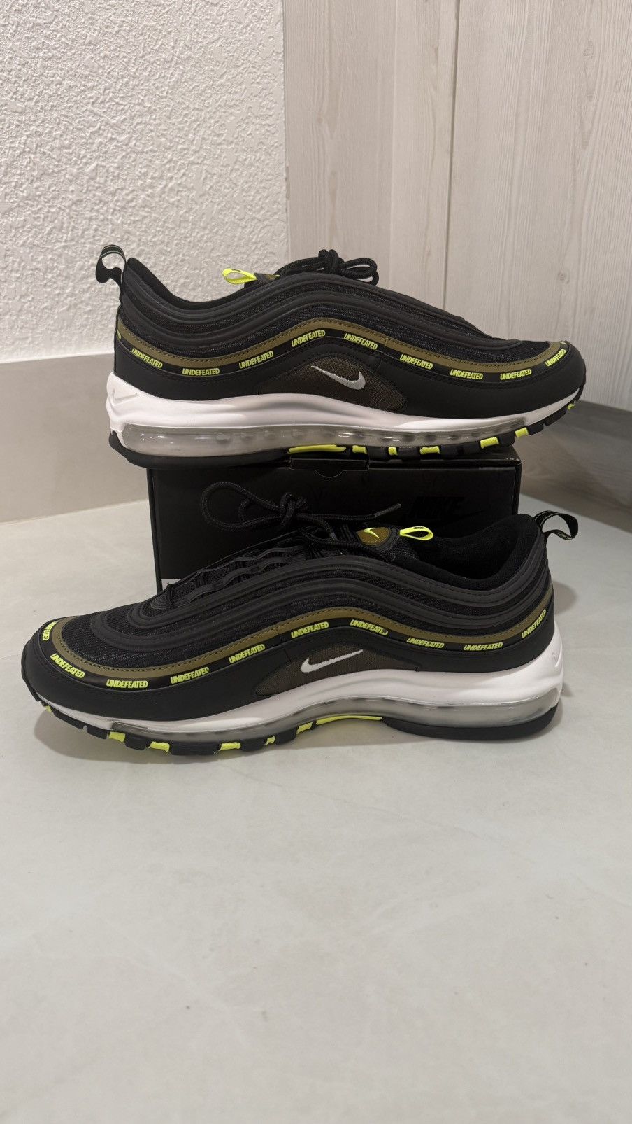 Nike × Undefeated Nike Air Max 97 x Undefeated Shoes Black/Volt Size 11 New Size US 11 / EU 44 - 4 Thumbnail