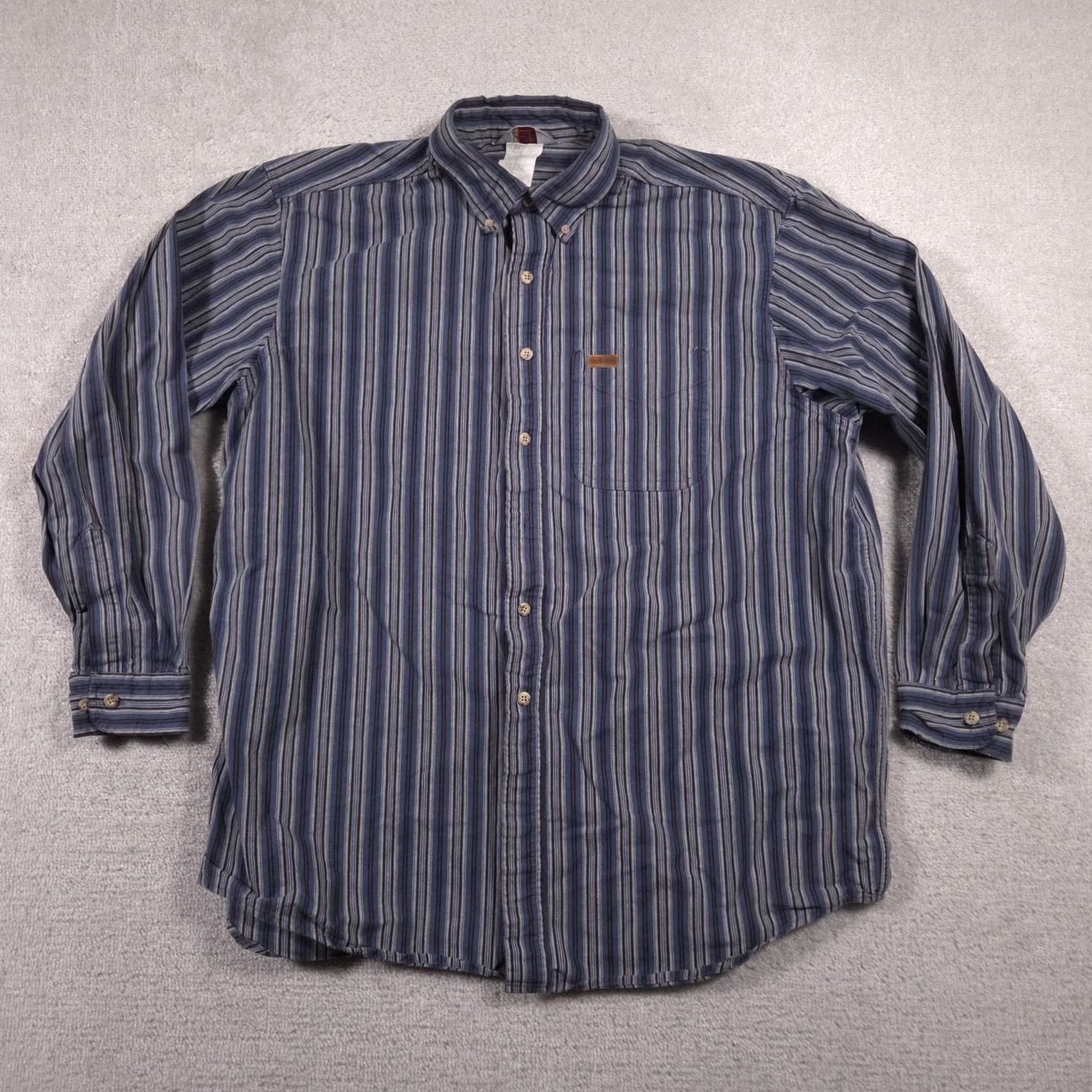 Carhartt VINTAGE Carhartt Shirt Mens XL Blue Stripe Button Front Long Sleeve Casual Workwear Size US XL / EU 56 / 4 - 2 Thumbnail