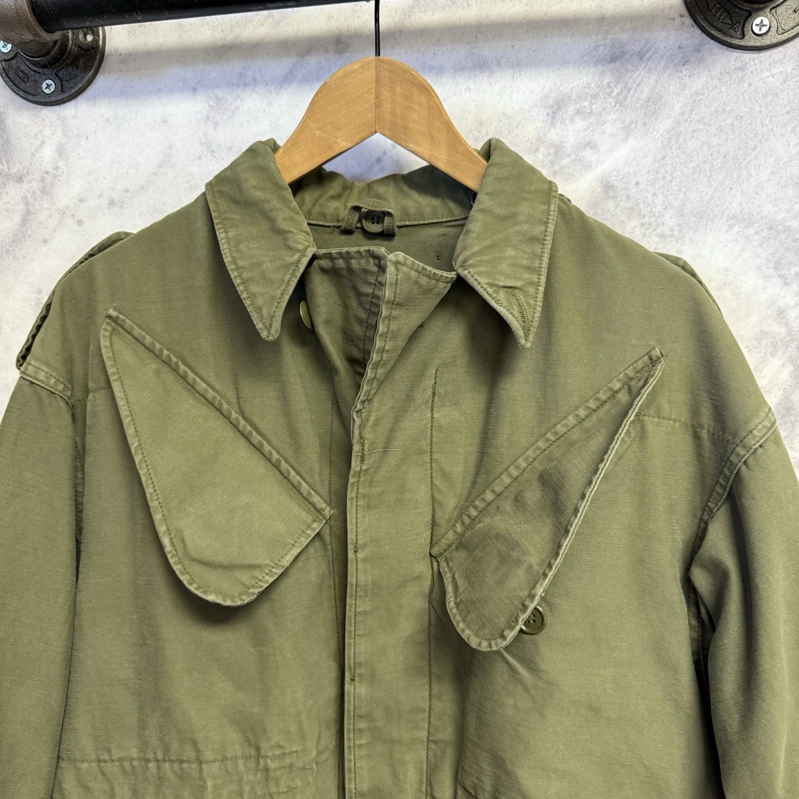 Vintage Vintage Military Slant Pocket Jacket Mens Large Green Seynte Size US L / EU 52-54 / 3 - 3 Thumbnail