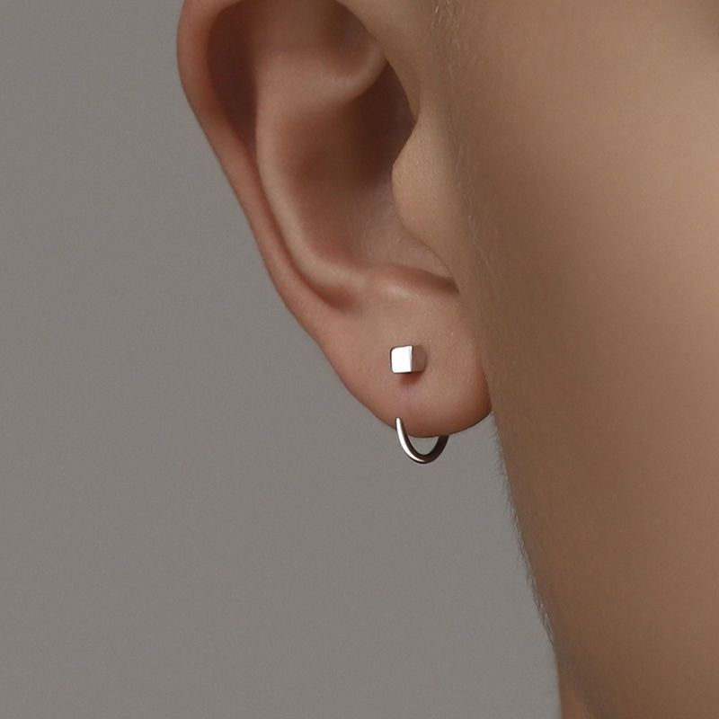 Jewelry Retro Earrings One Pairs Chrome Jewelry Size ONE SIZE - 4 Thumbnail