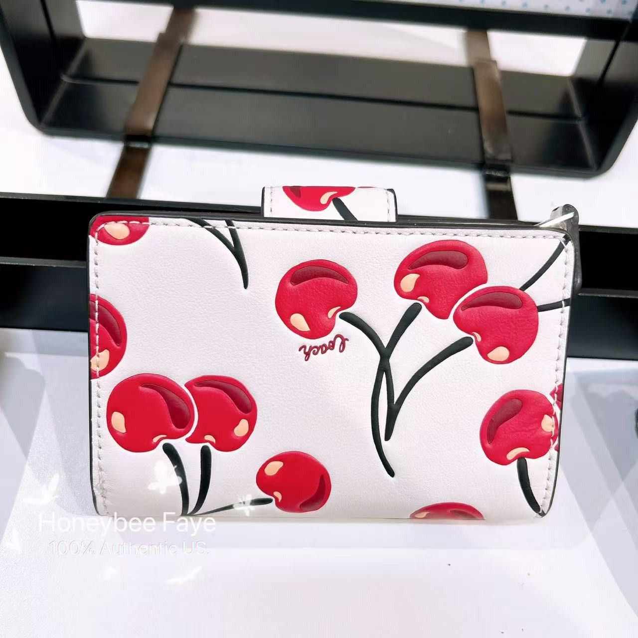 🍒 Medium Corner Zip Wallet With Cherry Print CZ762