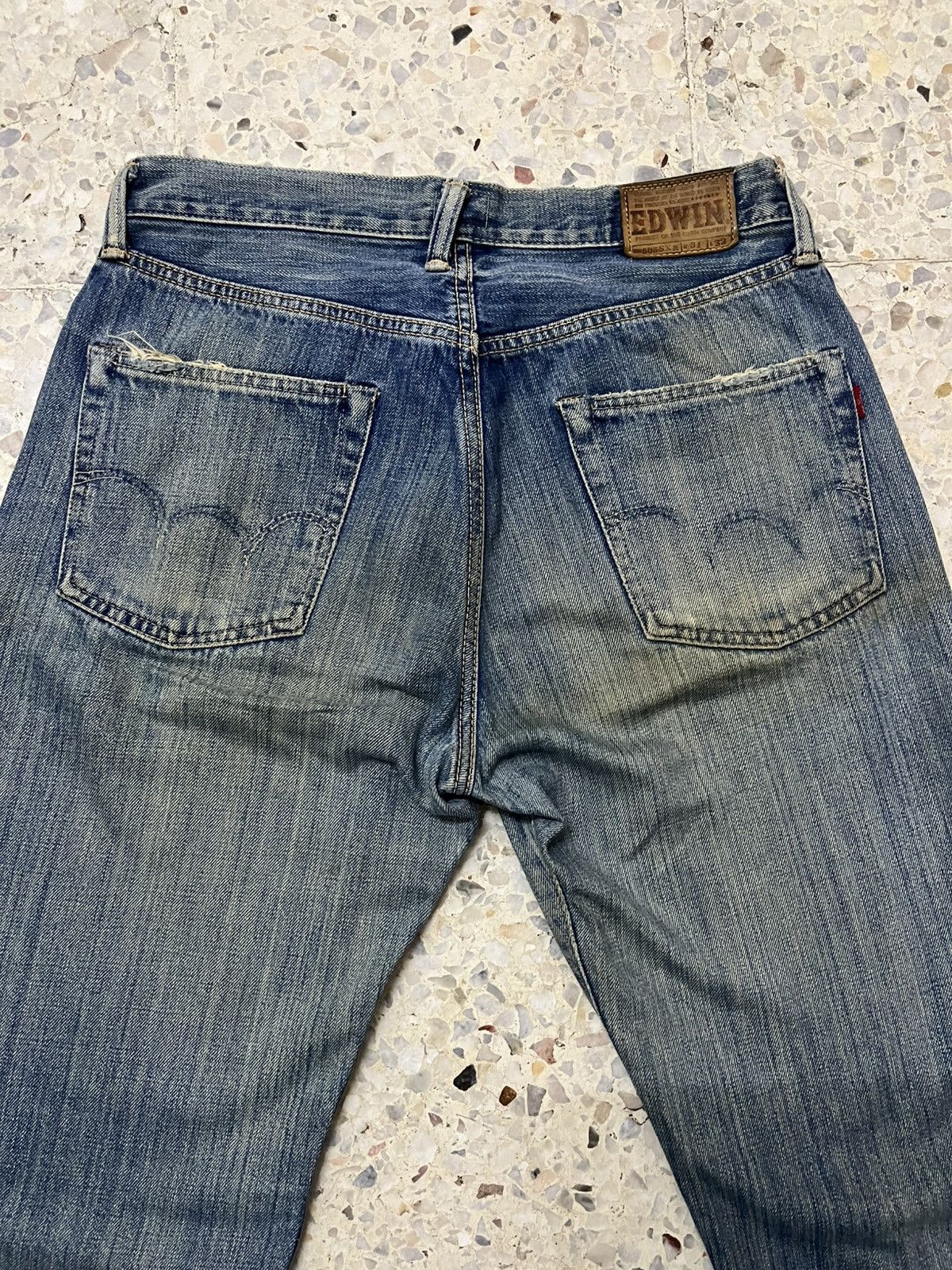 Edwin Vintage rare 80s EDWIN red selvedge rusty distressed Size US 31 - 6 Thumbnail
