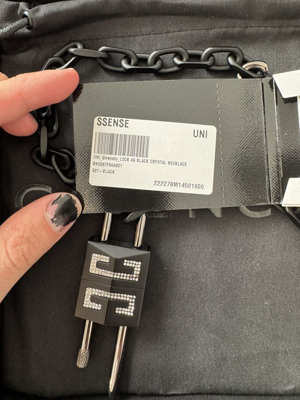 Givenchy GIVENCHY Black Crystal Lock Necklace Size ONE SIZE - 4 Thumbnail