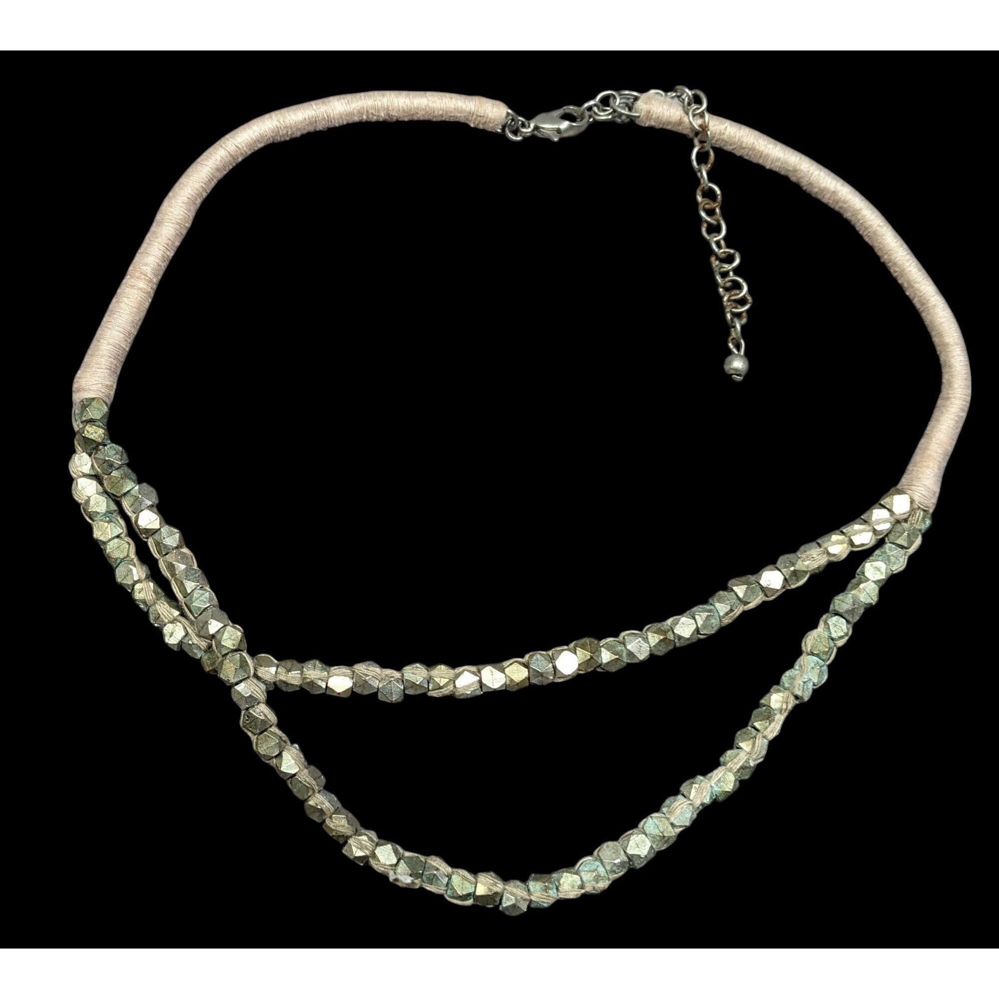 Other Rustic Grunge Thread Wrapped Metal Beaded Necklace Size ONE SIZE - 1 Thumbnail