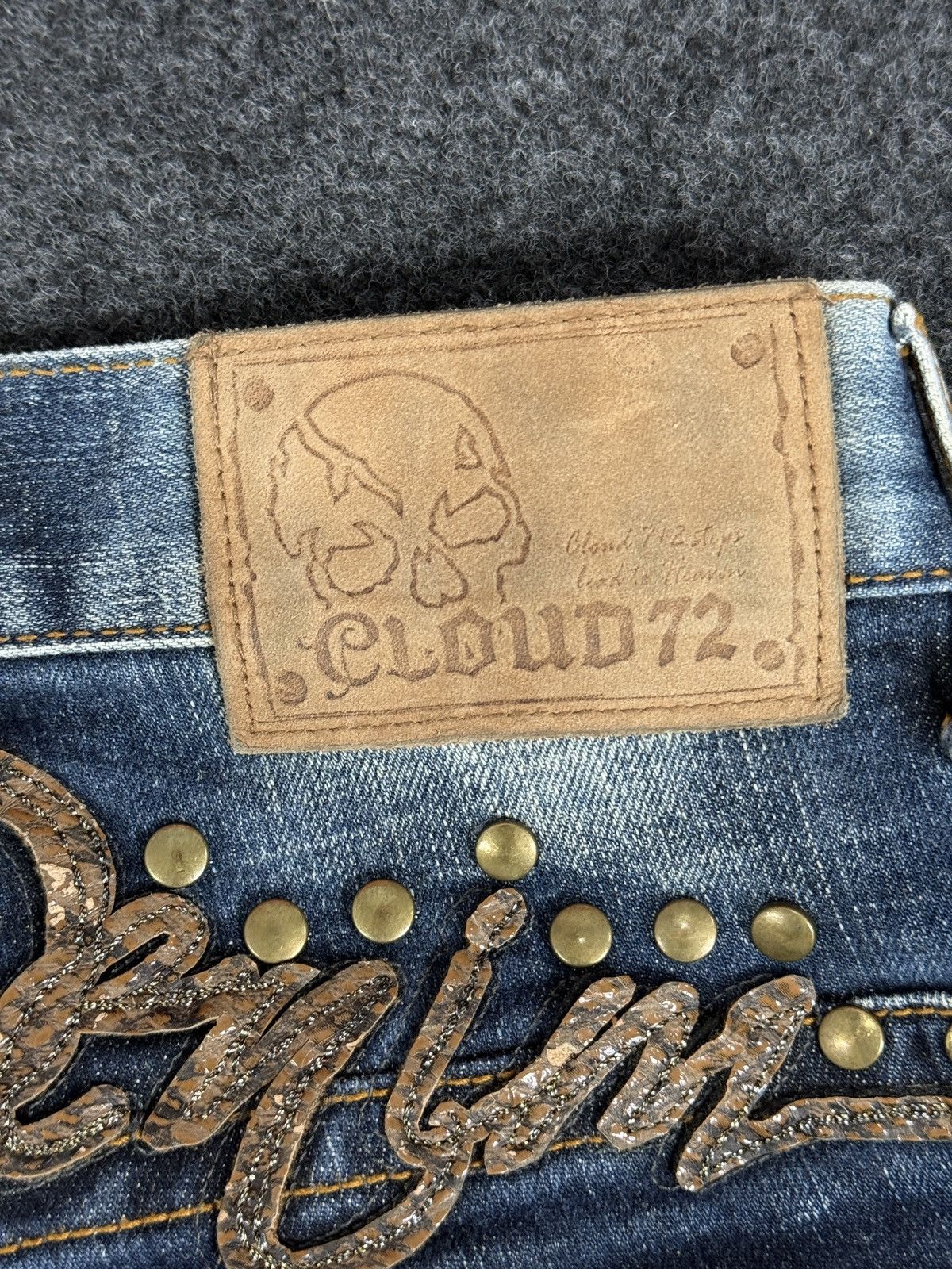 Japanese Brand × Vintage Japanese brand CLOUD72 jeans embroidery cross cemetery jeans Size US 32 / EU 48 - 7 Thumbnail