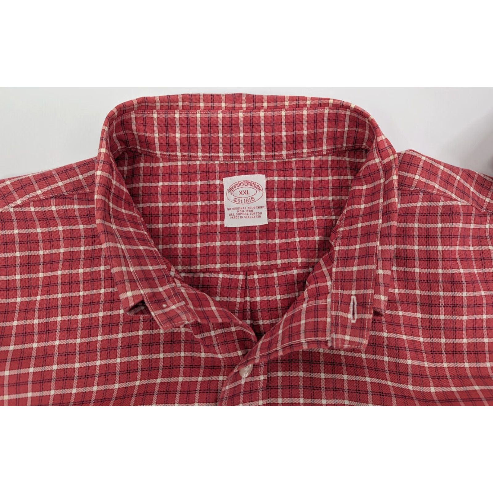 Brooks Brothers Brooks Brothers Shirt Mens 2XL Plaid Red Non-Iron Supima Cotton Long Sleeve Button-Up Button-Down Size US XXL / EU 58 / 5 - 7 Thumbnail