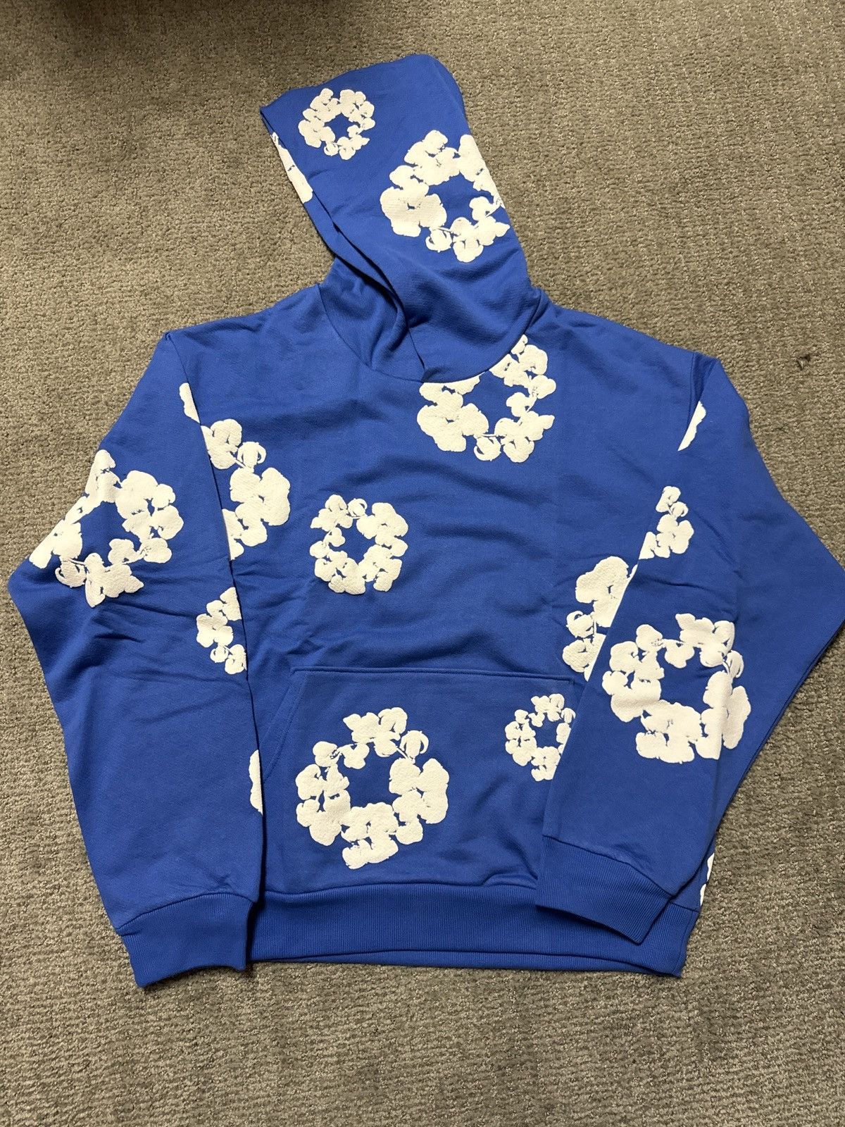 image of Denim Tears Hoodie in Blue, Men's (Size Small)