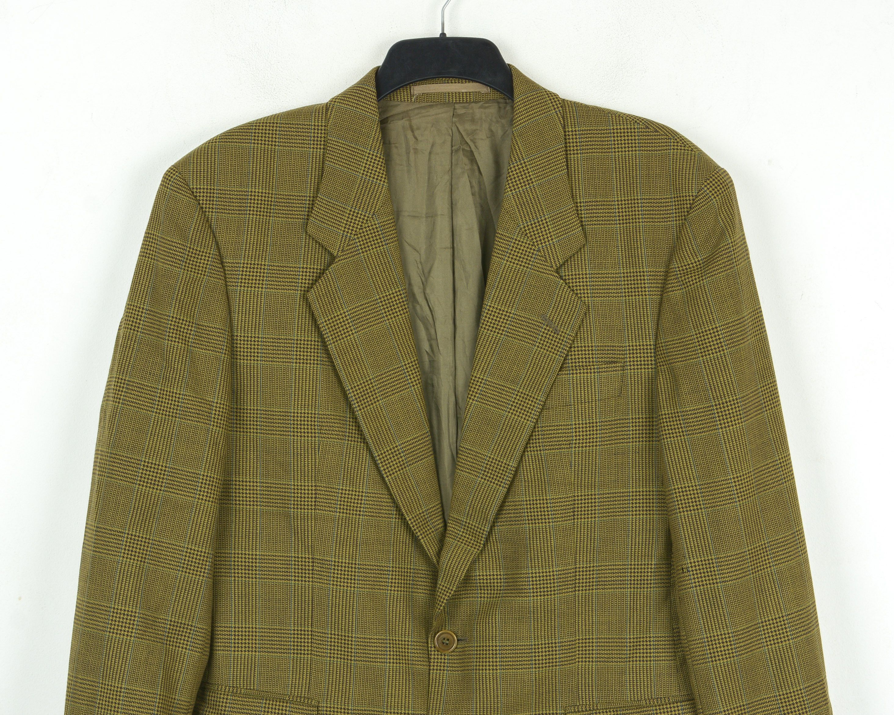 Hugo Corleone Vintage US 40 Blazer Virgin Wool M Jacket Check Size 40R - 9 Thumbnail