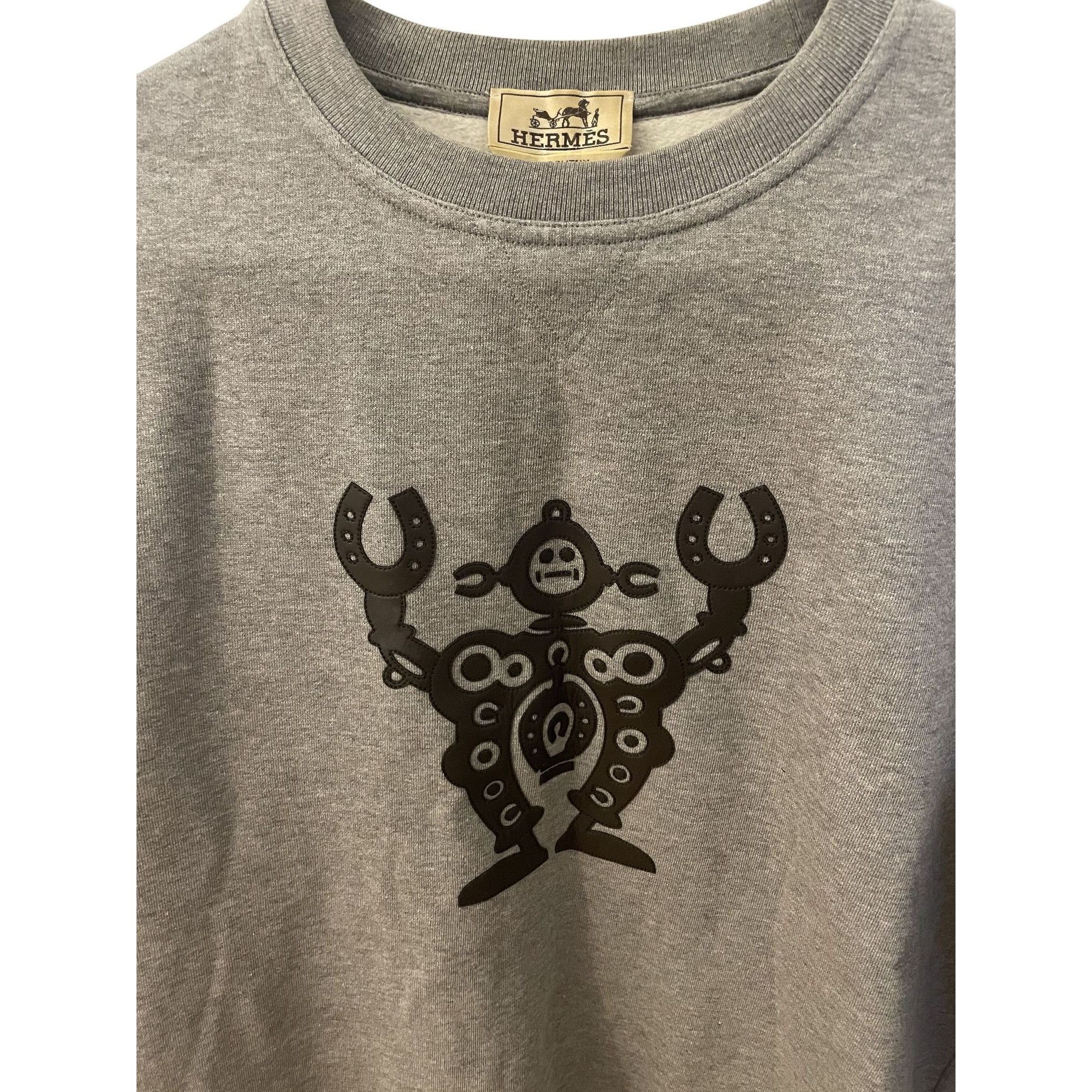 Hermes Hermes Gray Crewneck Sweatshirt W/ Black Robot Horseshoe Gra Size US M / EU 48-50 / 2 - 4 Thumbnail