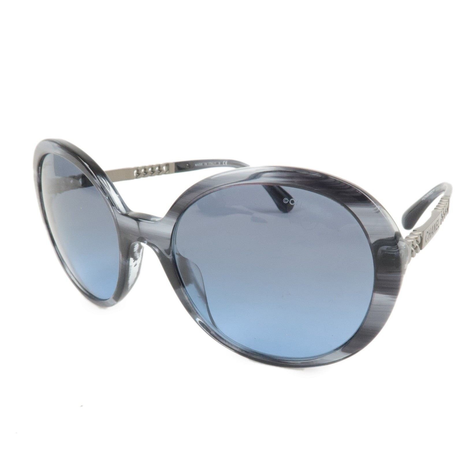 Chanel Chanel Chain Motif Plastic Sunglasses Gray Size ONE SIZE - 1 Thumbnail