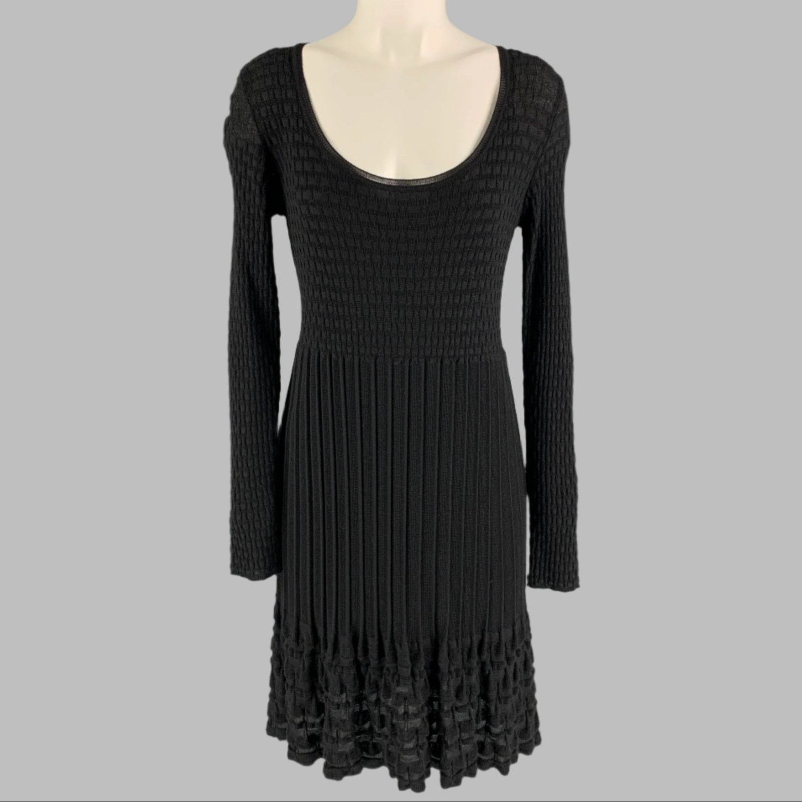 Other M MISSONI Size 8 Black Wool Blend Knit A-Line Dress Size M / US 6-8 / IT 42-44 - 1 Thumbnail