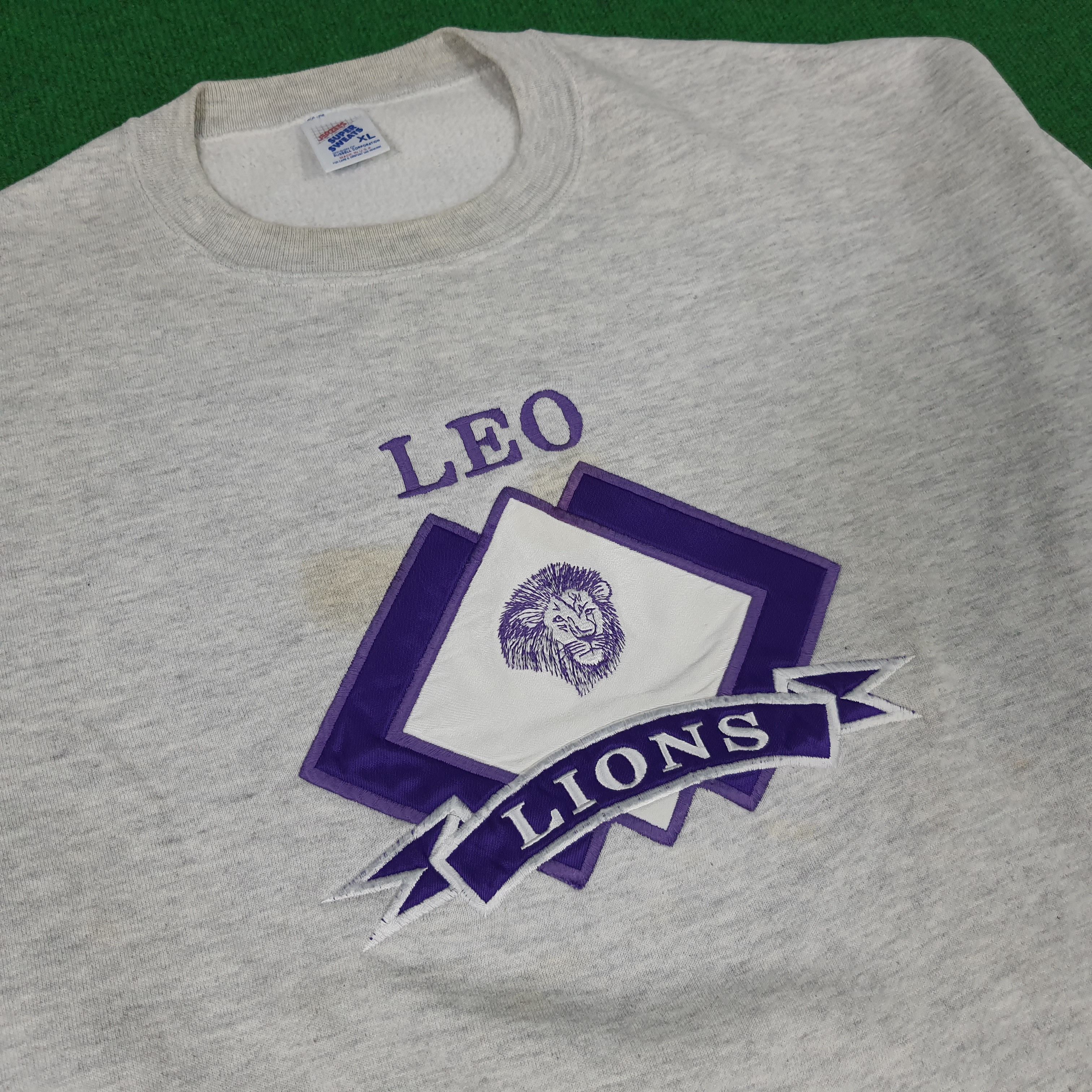Vintage Vintage LEO LIONS America Team Club Sweatshirts Size US XL / EU 56 / 4 - 2 Thumbnail