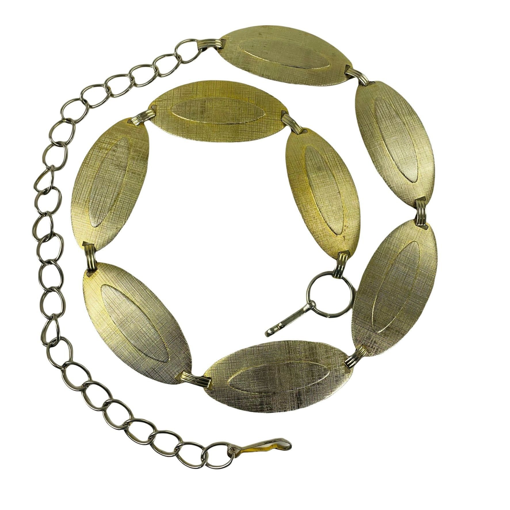 Other Vintage Chain Belly Band Belt Necklace Gold Tone Metal Oval Size ONE SIZE - 1 Thumbnail