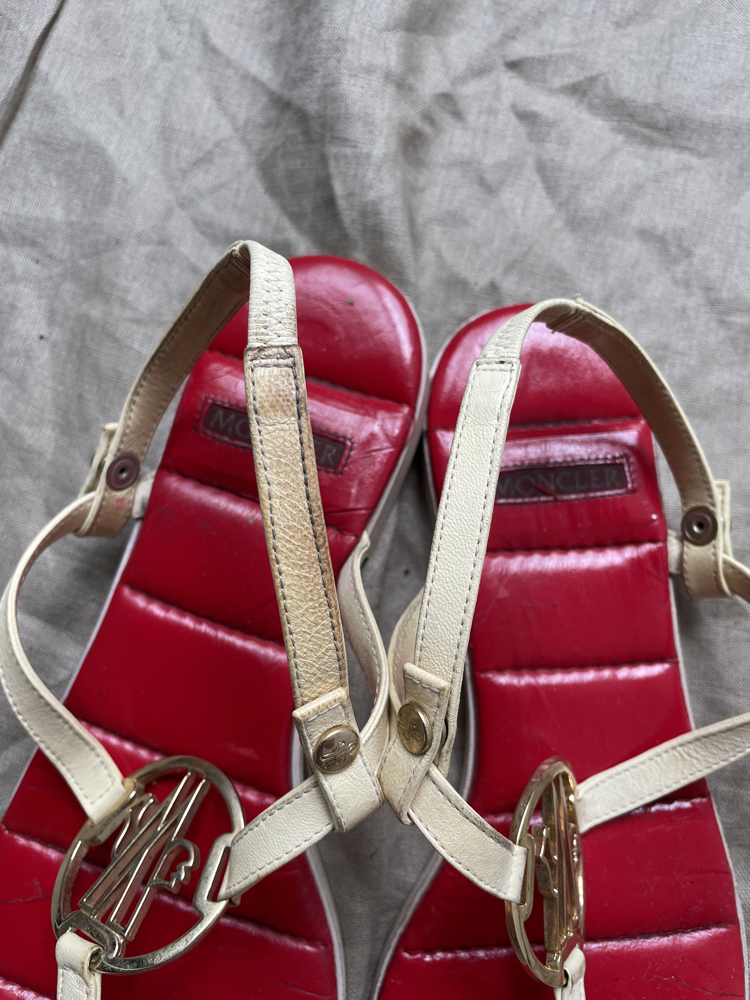 Moncler Moncler Big Logo Leather Sandals 7067AC Size US 10 / IT 40 - 6 Thumbnail