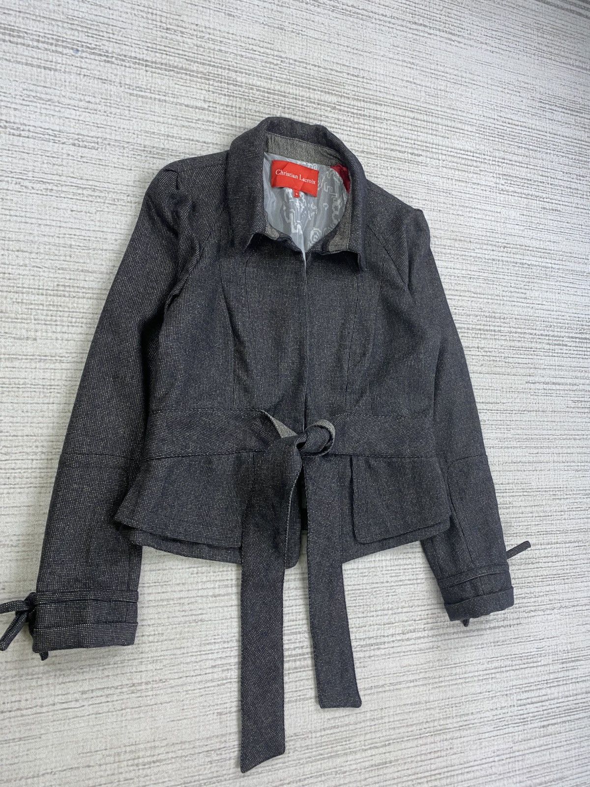 Christian Lacroix × Vintage Vintage Christian Lacroix With Belted Wool Rare Jacket Size S / US 4 / IT 40 - 3 Thumbnail