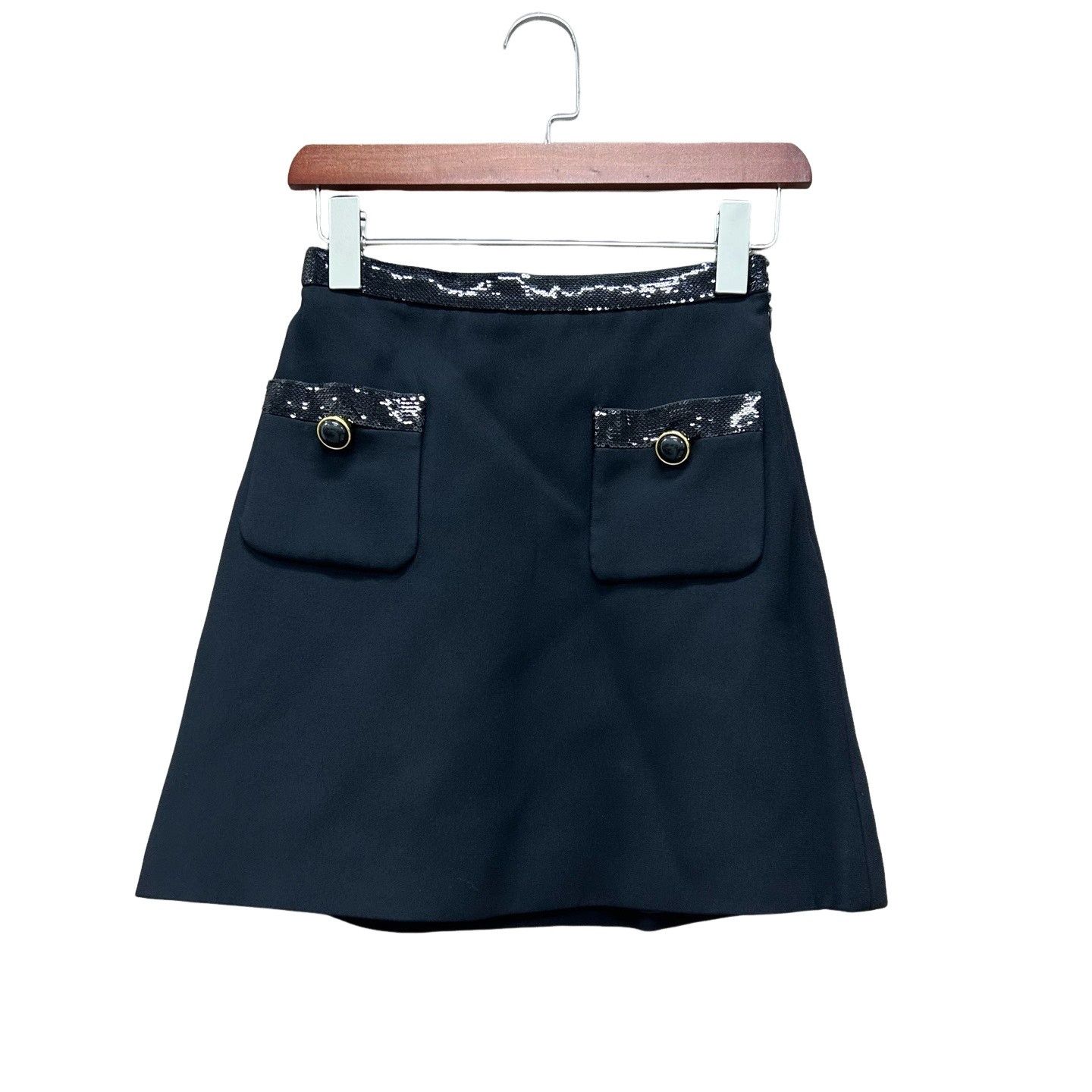 Miu Miu Miu Miu Sequin Trim Mini Skirt Size 36 Size 25" / US 0 / IT 36 - 1 Thumbnail