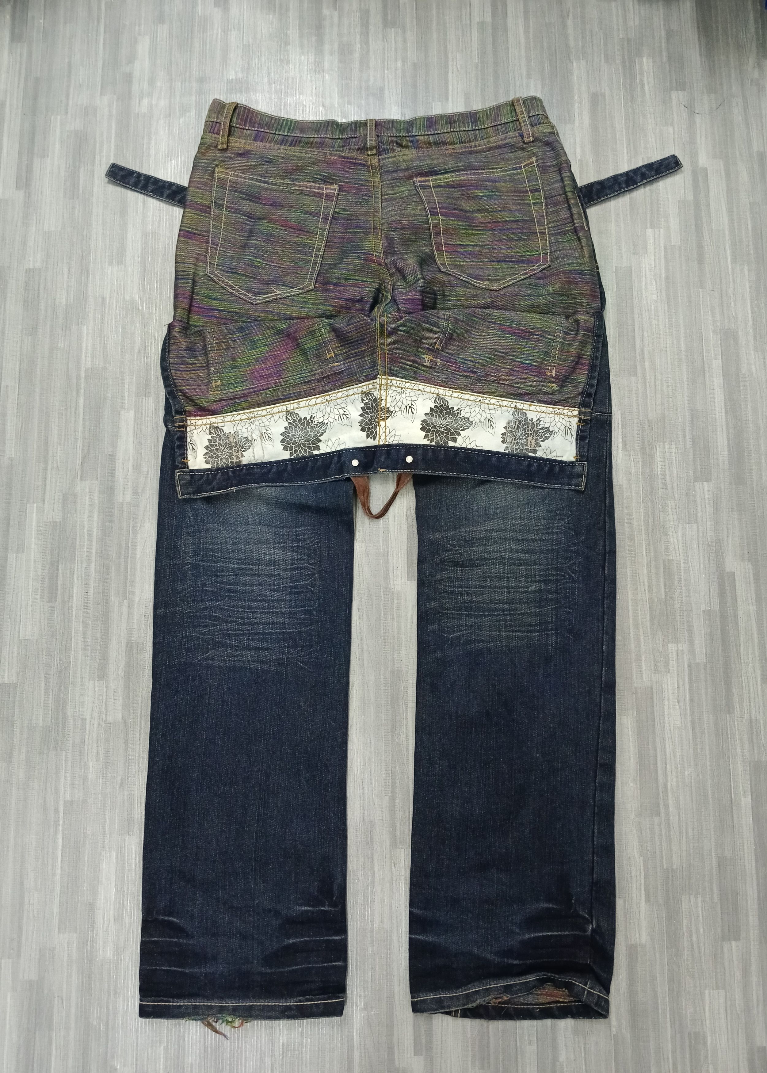 Japanese Brand SICK WASHED GUMU INTERNASIONALE DOUBLE WAIST Size US 33 - 3 Thumbnail
