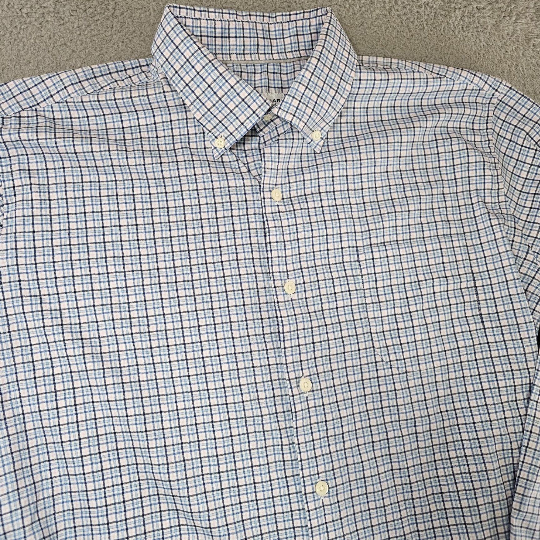 Peter Millar Peter Millar Shirt Mens Large Blue Plaid Button Down Long Sleeve Stretch Casual Size US L / EU 52-54 / 3 - 3 Thumbnail