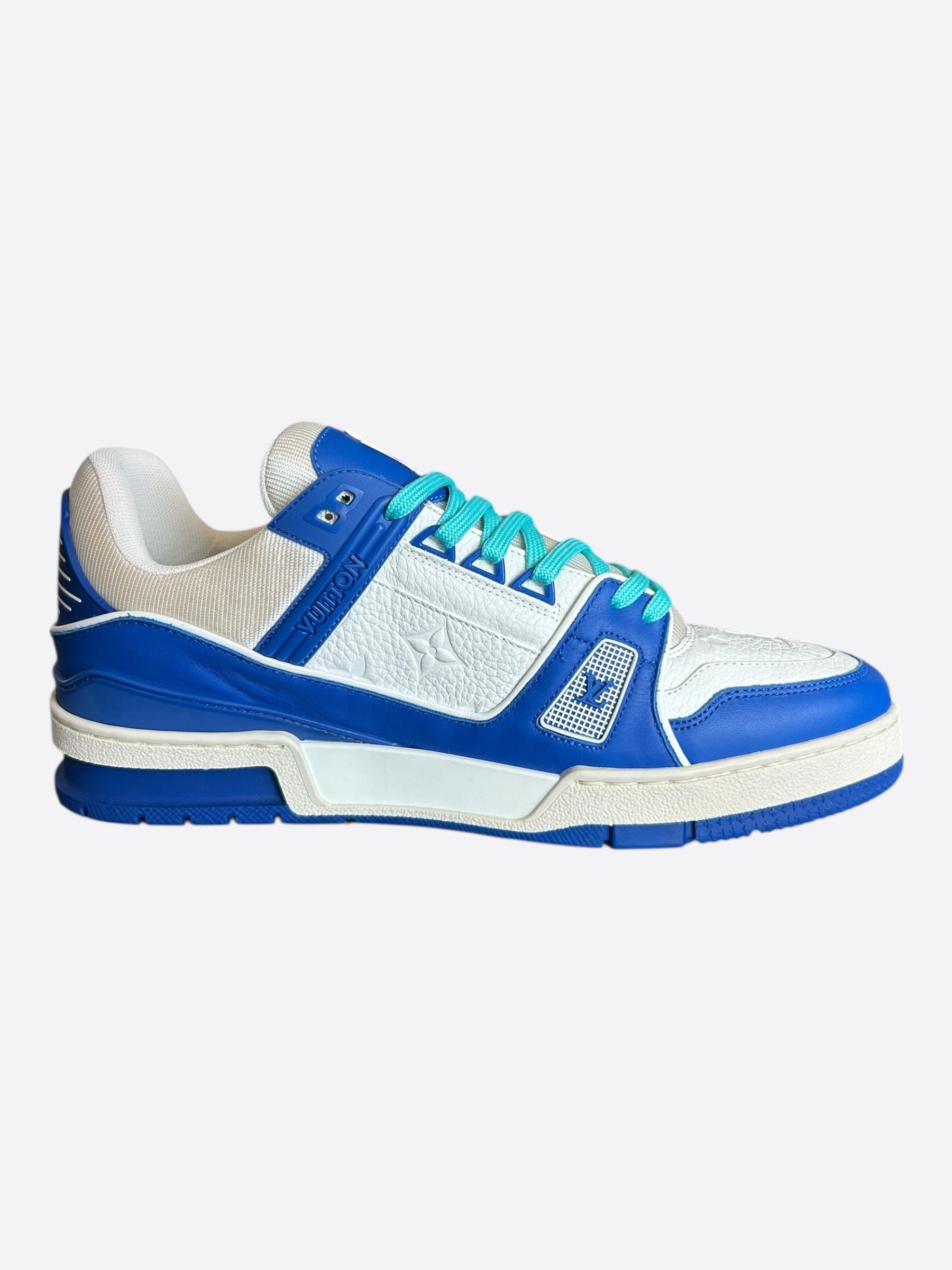 Louis Vuitton Louis Vuitton Blue & White Monogram Trainers Size US 9 / EU 42 - 5 Thumbnail