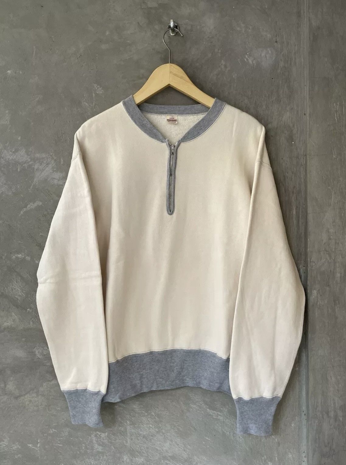 Japanese Brand × The Flat Head The Flat Head Heavy Sweatshirt Sportswear Half Zip Two Tone Size US L / EU 52-54 / 3 - 2 Thumbnail