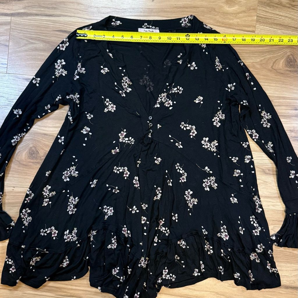 Free People Free People Women’s Floral Tunic Top SP Black Size S / US 4 / IT 40 - 3 Thumbnail