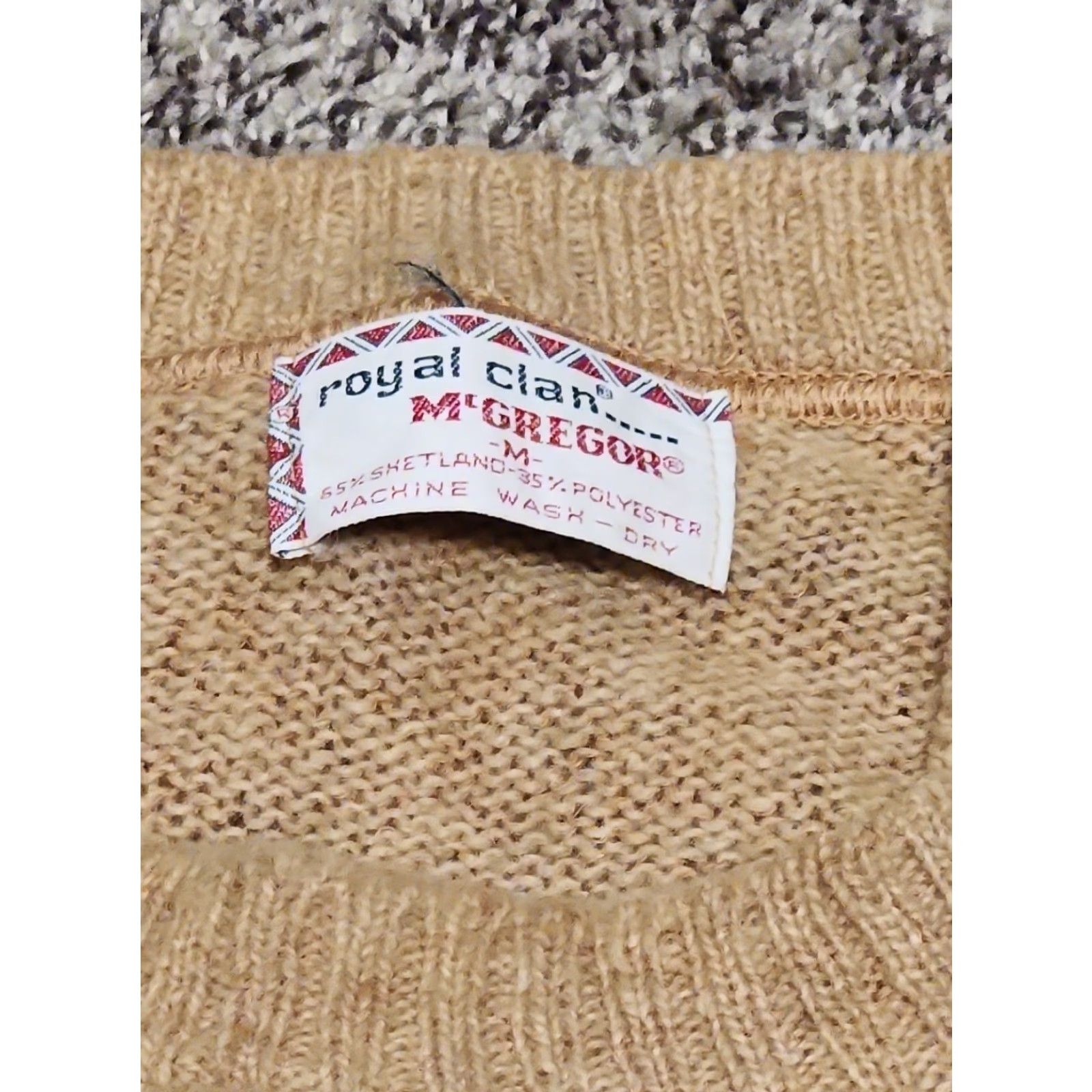 McGregor VINTAGE McGregor Sweater Mens M Tan Wool 60s 70s Retro Golf Pullover Crew Neck Size US M / EU 48-50 / 2 - 3 Thumbnail