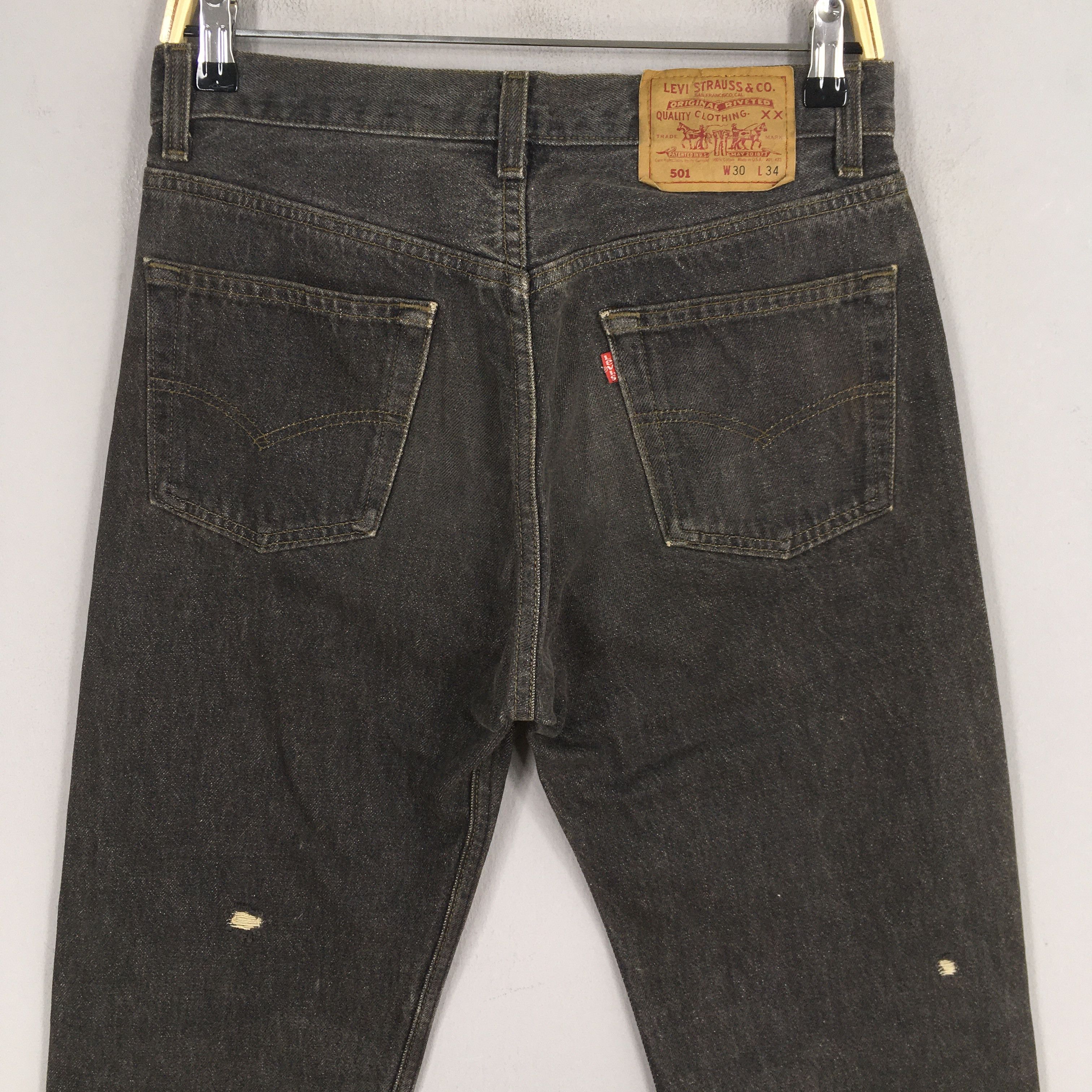 Levi's Size 29x32.5 Vintage 90s Levi's 501 Black Jeans S980 Size US 29 - 9 Thumbnail
