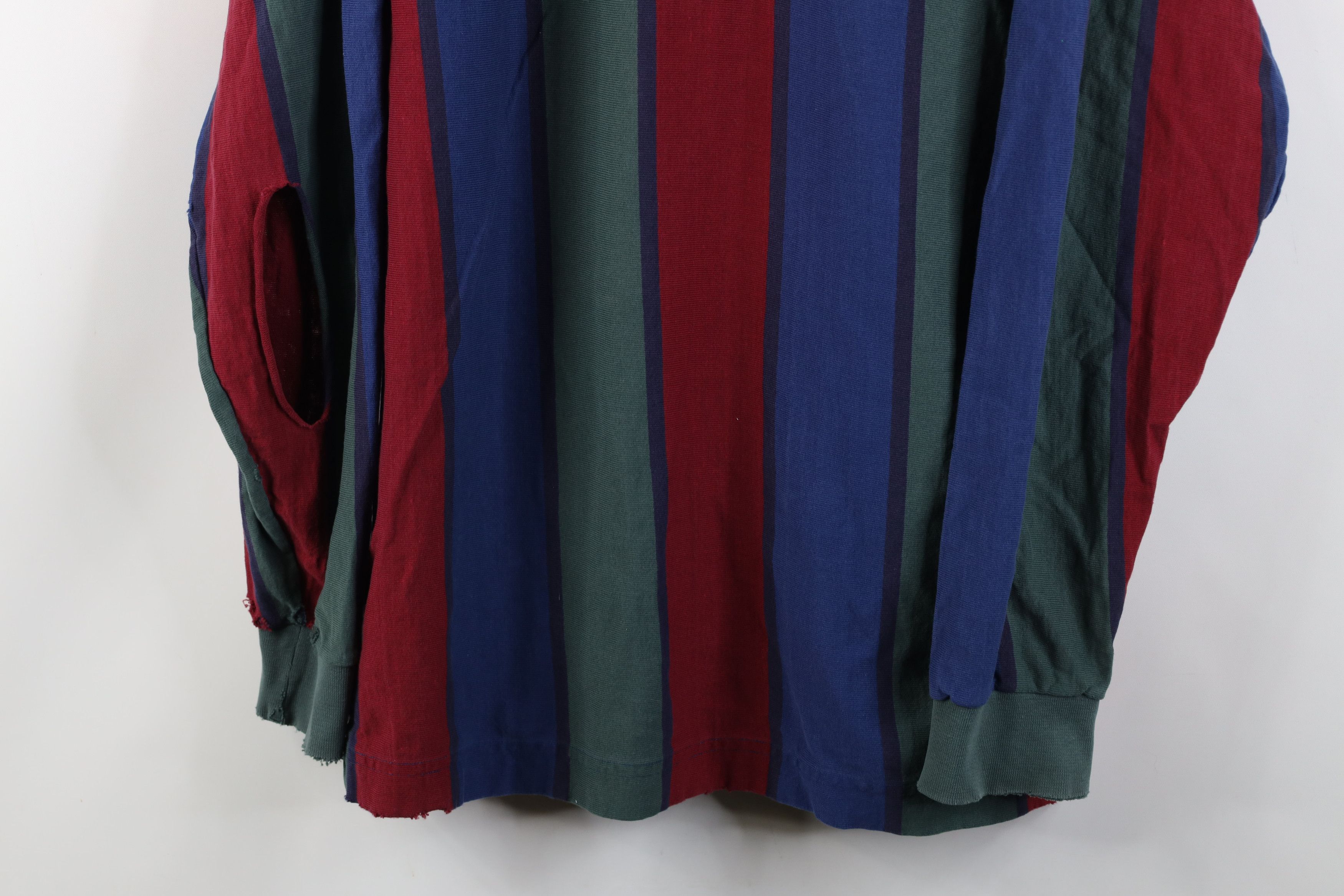Lands' End Vintage 90s Lands End Striped Long Sleeve Rugby Polo Shirt Size US L / EU 52-54 / 3 - 3 Thumbnail
