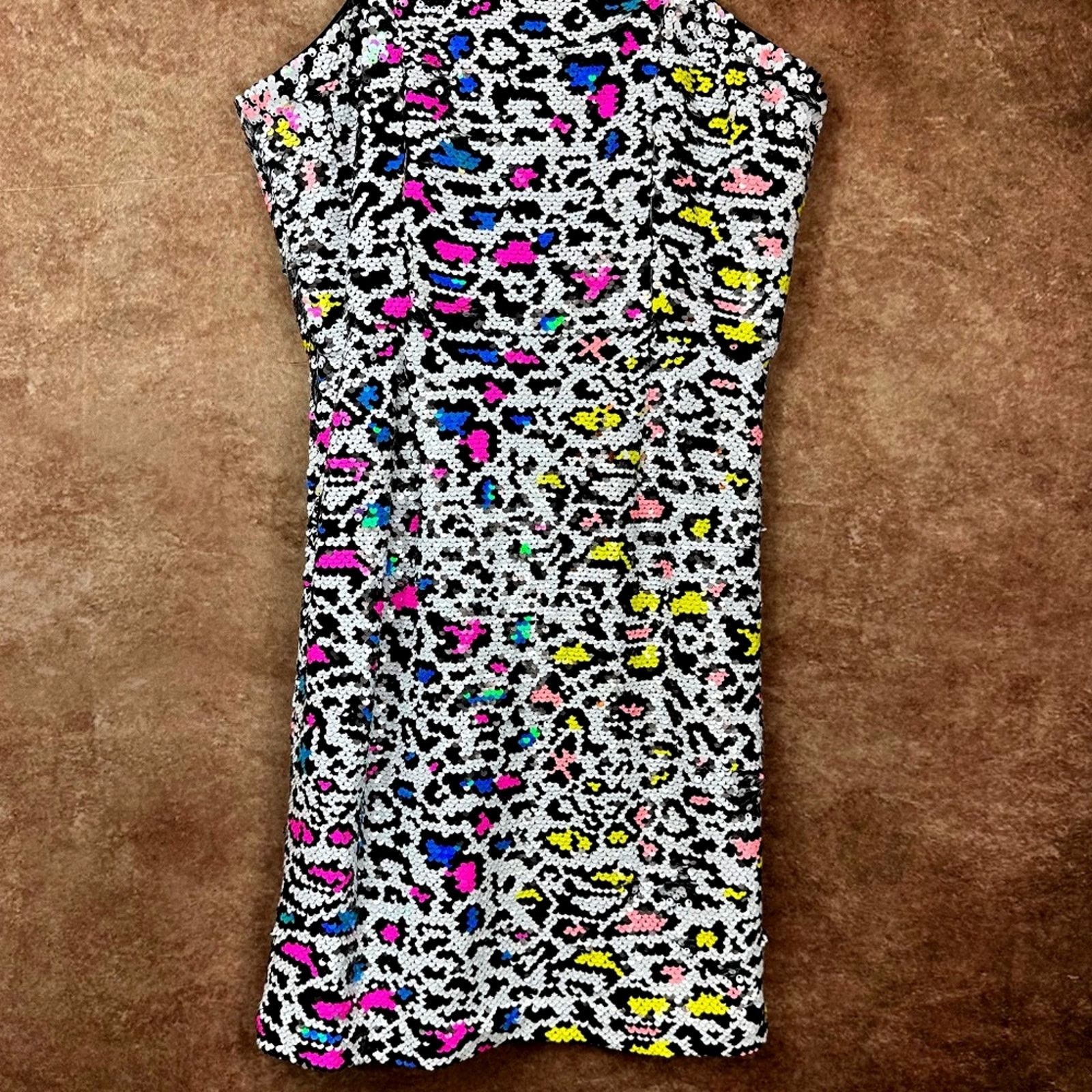 Other Milly Minis Kyle Leopard Sequins Dress Multi Childs size 12 Size XL / US 12-14 / IT 48-50 - 6 Thumbnail