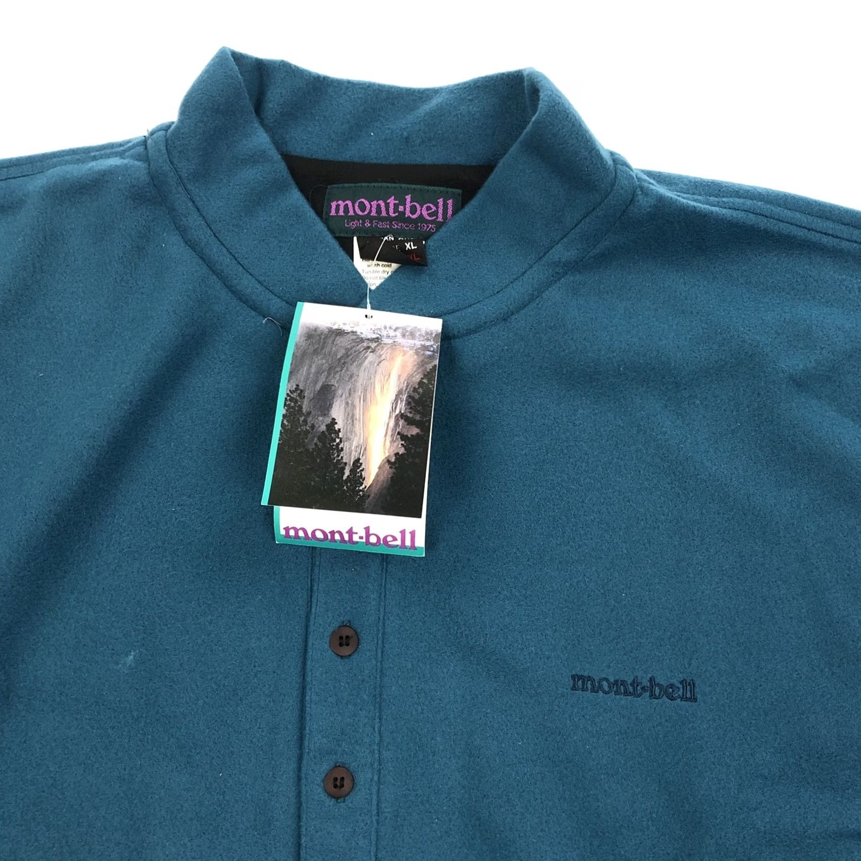 Montbell Mont-bell Chameece Polartec 100M Henley Fleece Top Men XL Teal Made in USA 90s Size US XL / EU 56 / 4 - 2 Thumbnail