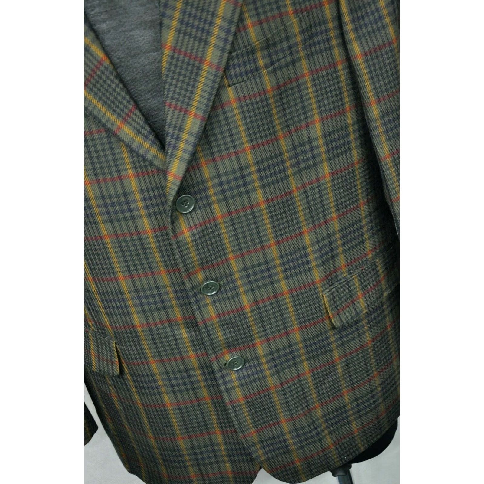 Yves Saint Laurent YVES SAINT LAURENT Blazer Check Wool Jacket Men 52 Multicolor Size 52 Wool Check Blazer Mens Size 52R - 6 Thumbnail
