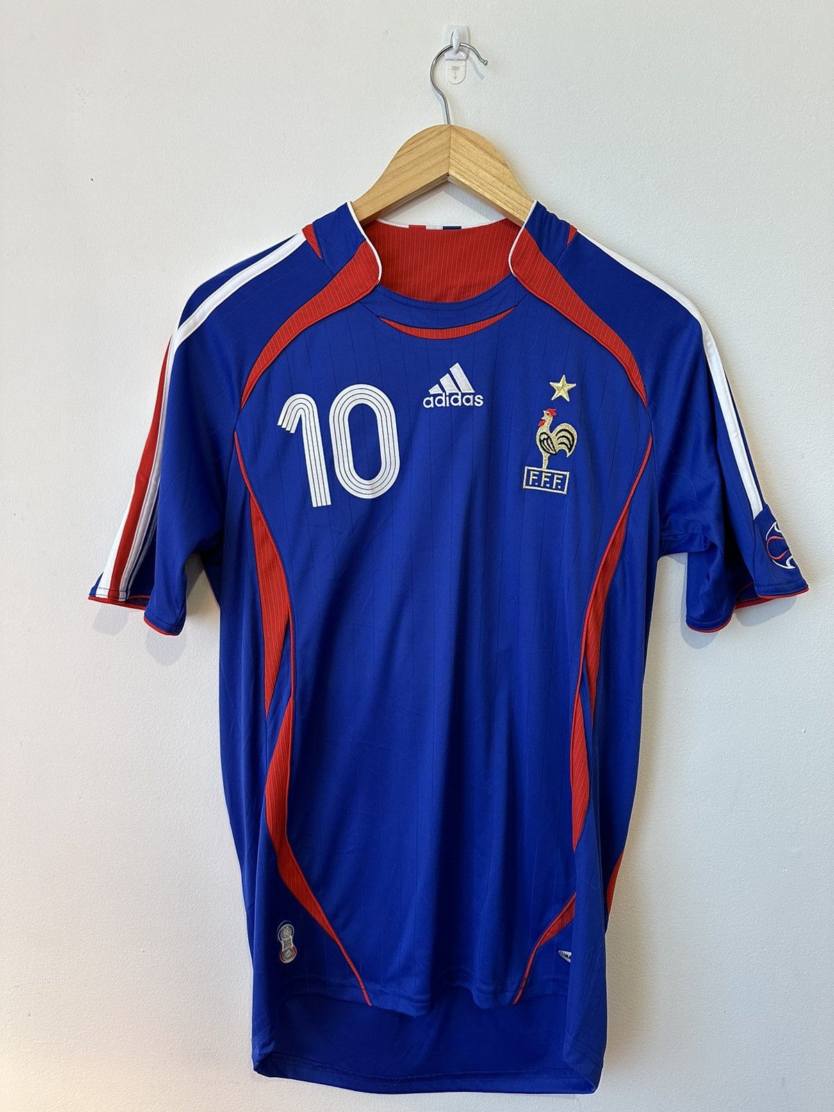 image of Fifa World Cup 2005 Zidane Fff Jersey Adidas in Blue, Men's (Size Small)