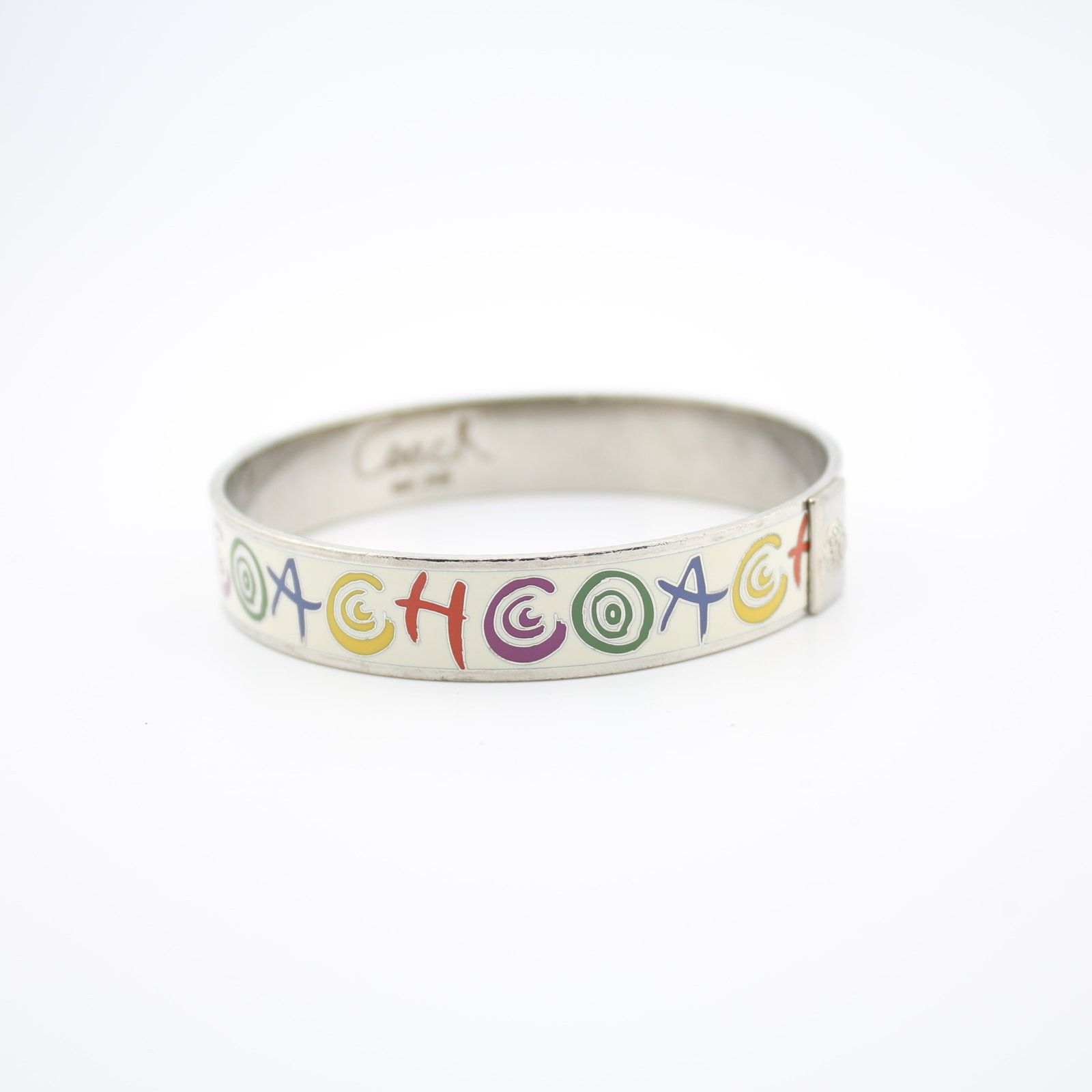 Coach Coach Multicolor Signature Enamel Bangle Bracelet SilverTone Size ONE SIZE - 6 Thumbnail