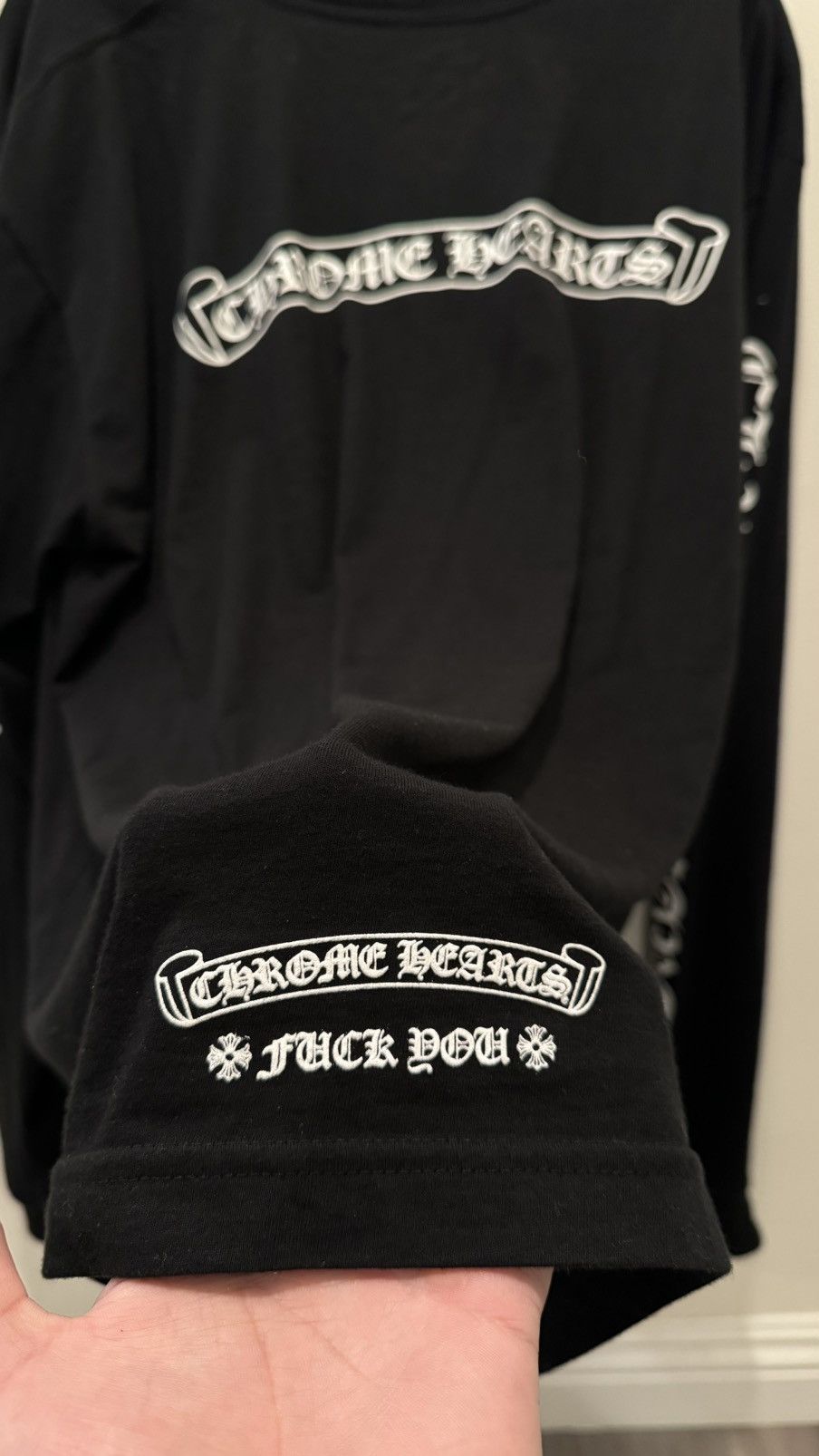 Chrome Hearts Chrome Hearts Scroll logo Fuck You Longsleeve Size US XXL / EU 58 / 5 - 3 Thumbnail