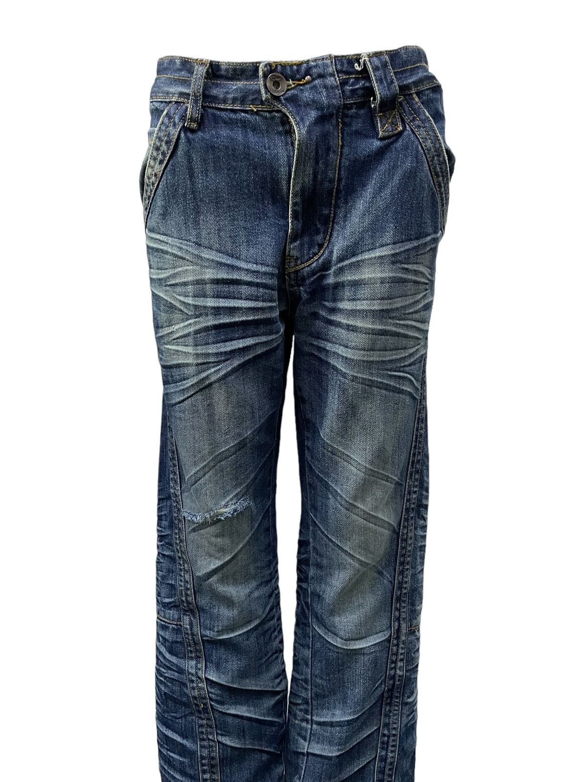 GOSTAR DE FUGA Vintage Soda Slanted Flat Seam 3D Claw Mark Loose Jeans Size US 31 - 5 Thumbnail