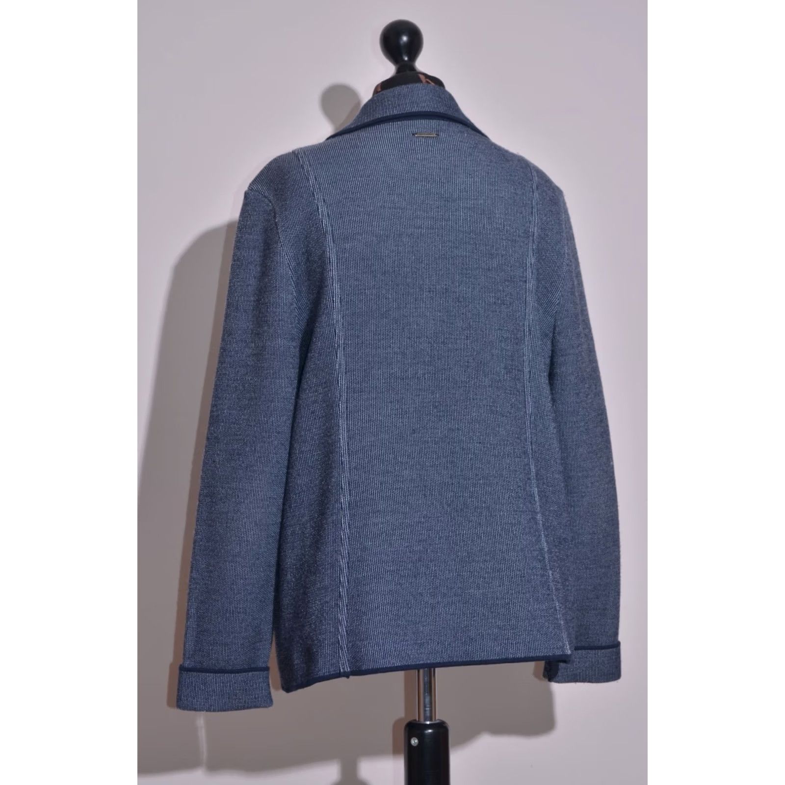 Saint James Saint James Mademoiselle Blue Wool Blend Knit Double Breasted Jacket UK18 D44 Size XXL / US 16-18 / IT 52-54 - 5 Thumbnail