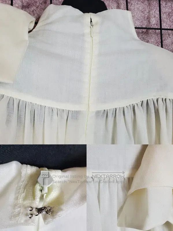 Dior Dior Cream Wool Blend Long Sleeve Blouse . Size M / US 6-8 / IT 42-44 - 6 Thumbnail
