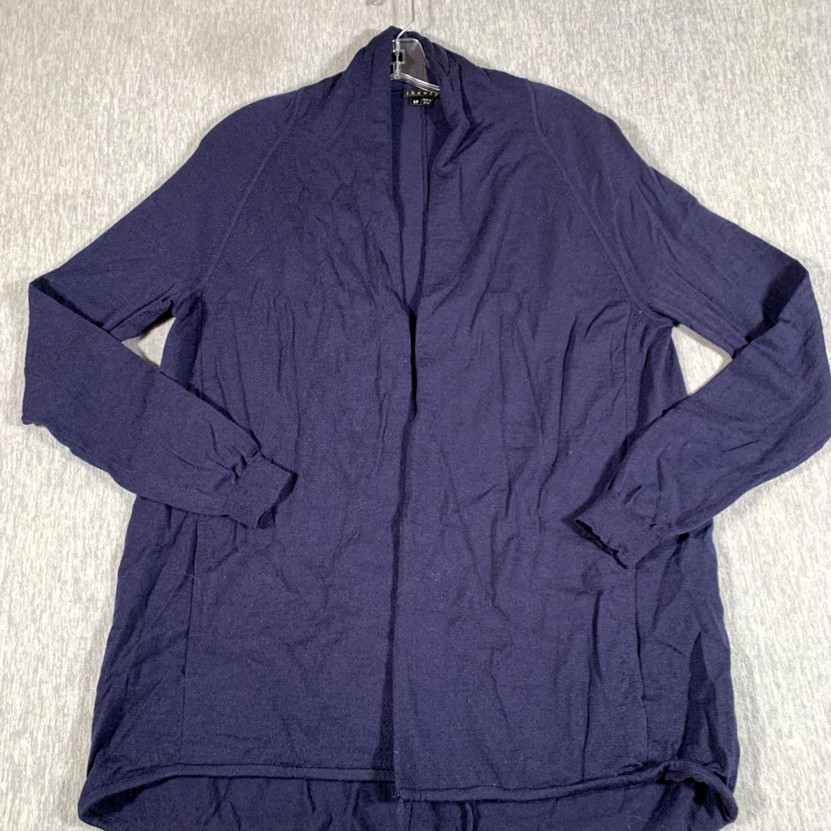 Theory Theory Womens Small Blue Open Front Wool Blend Cardigan Lightweight Knit Size S / US 4 / IT 40 - 2 Thumbnail