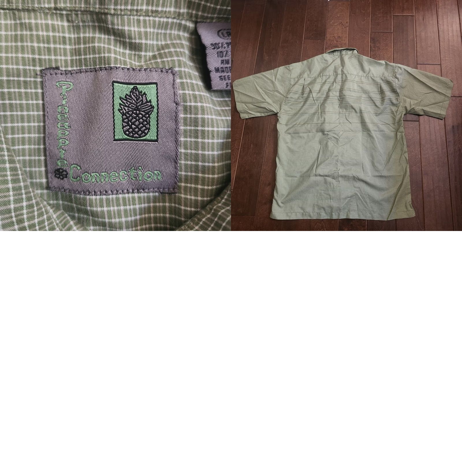 Vintage Pineapple Connection Hawaiian Green Floral Button Up Men's Shirt L Size US L / EU 52-54 / 3 - 10 Thumbnail