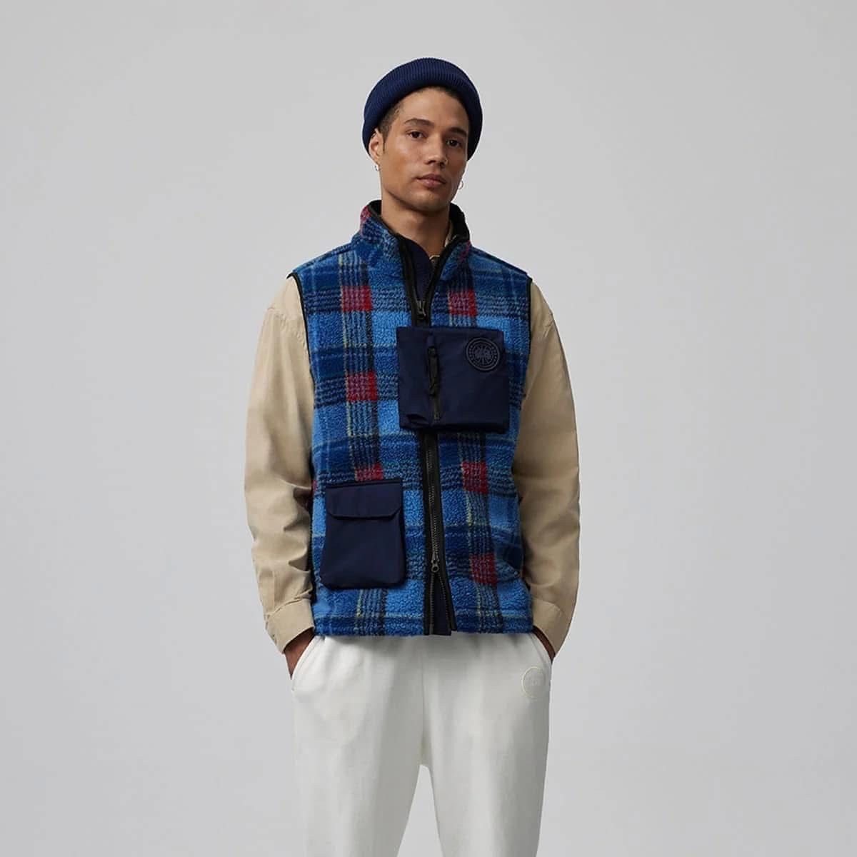 Canada Goose × NBA × Union LA Canada Goose x NBA x Union LA Legion Blue Plaid Fleece Vest Size US XL / EU 56 / 4 - 4 Thumbnail