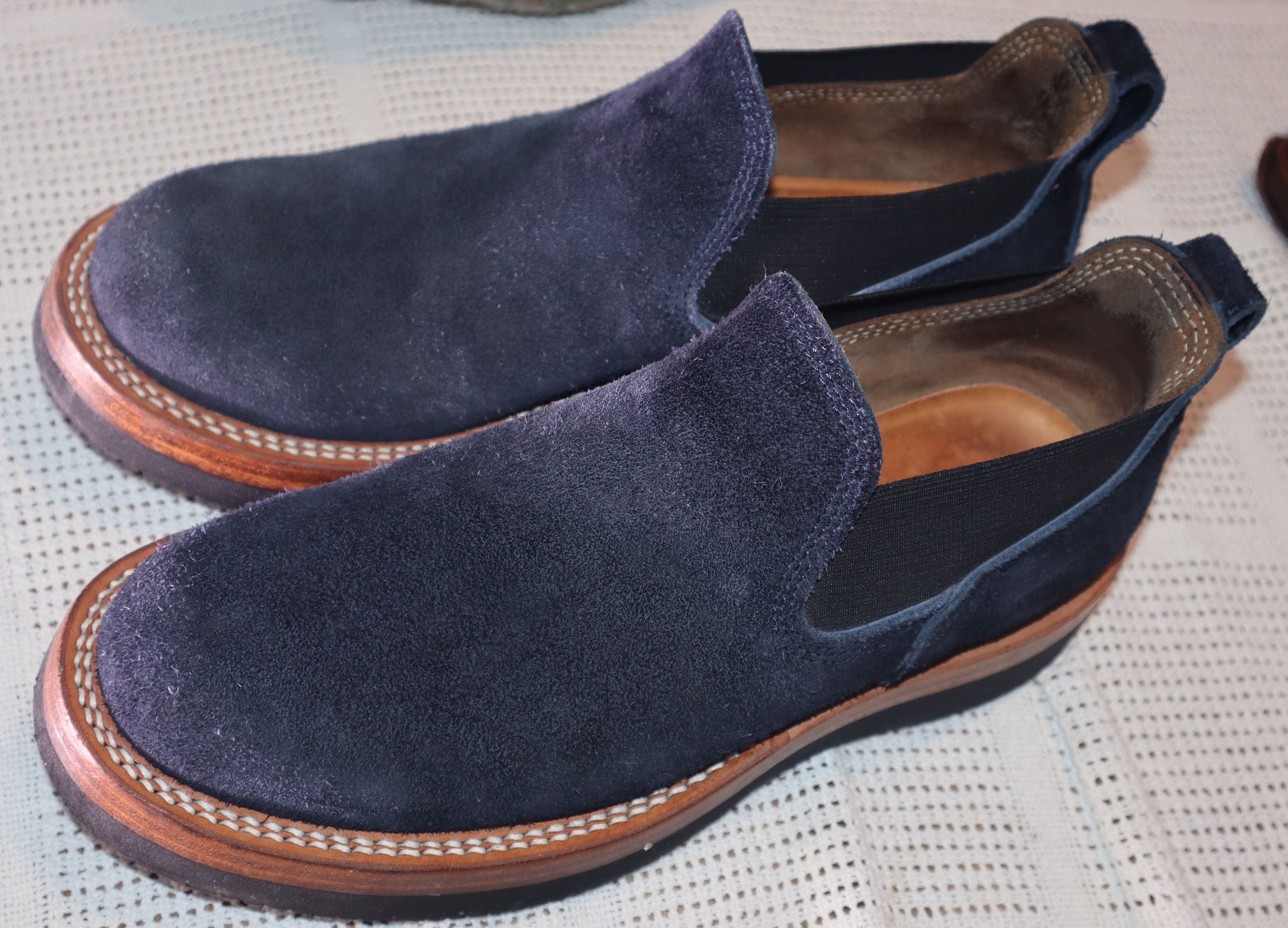 zerrows navy glove suede slip ons 9 EE wide Size US 9 / EU 42 - 4 Thumbnail