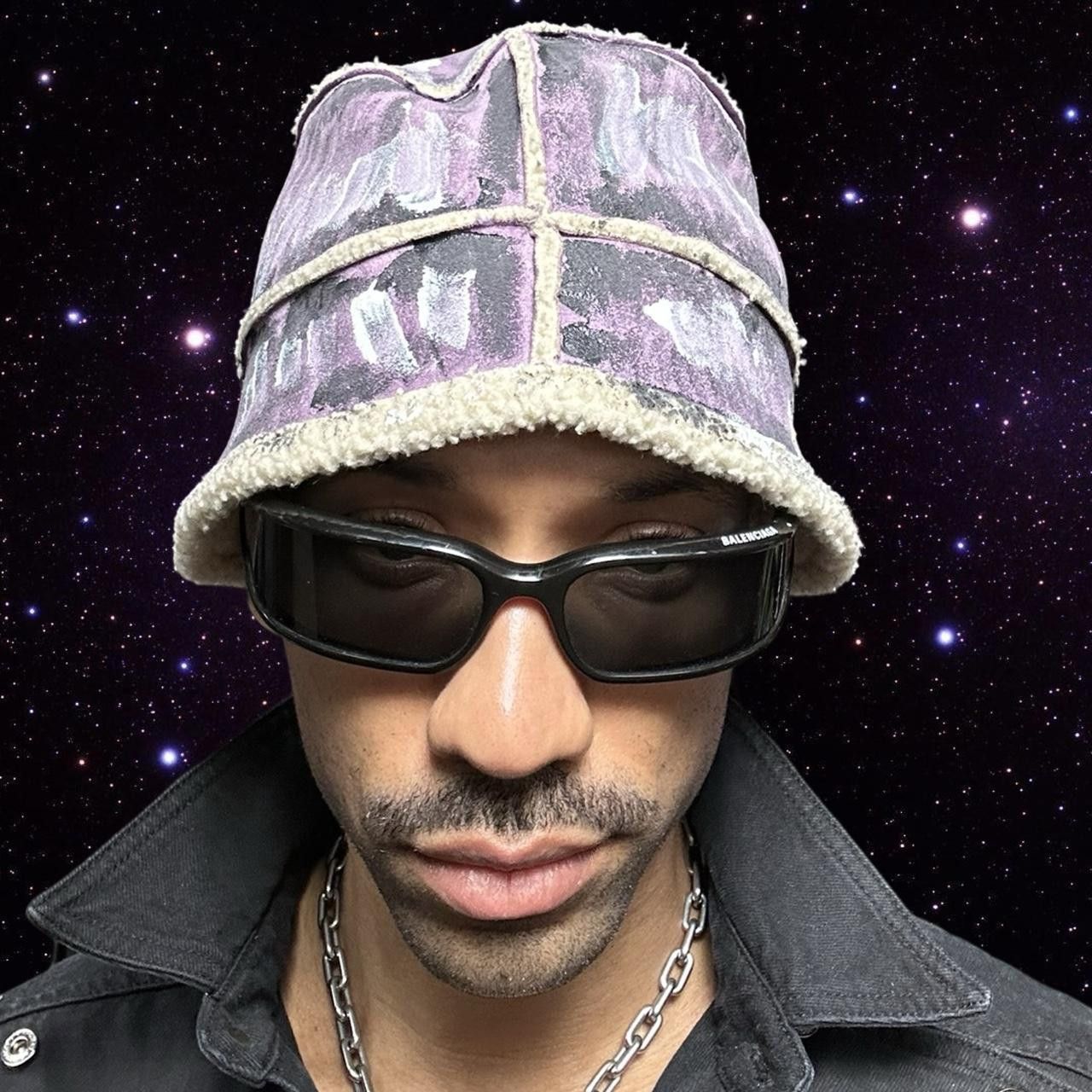 Other ASTROBOI* Lavender Painted Faux Suede Sherpa Bucket Hat Size ONE SIZE - 2 Thumbnail