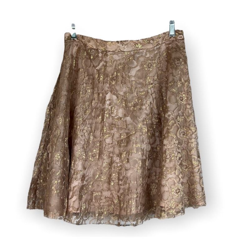 Vintage Heart Moon Star | Vintage Rose Gold Floral Lace Skirt Size 26" / US 2 / IT 38 - 3 Thumbnail