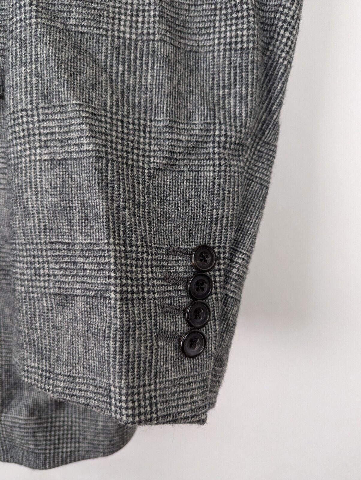 Alexander McQueen 2021 MCQUEEN Mens Asymmetrical Glen Plaid Blazer Jacket Size 46R - 7 Thumbnail