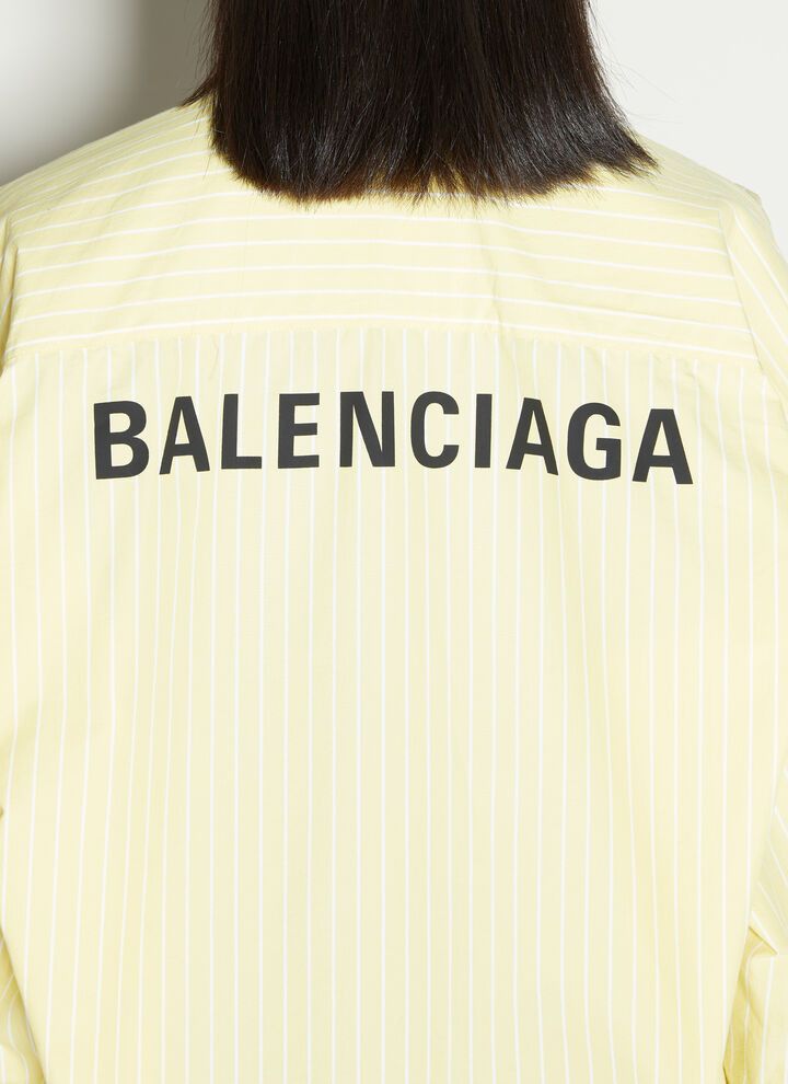 Balenciaga o1y0625 Oversize Striped Shirt in Light Yellow/White Size S / US 4 / IT 40 - 3 Thumbnail
